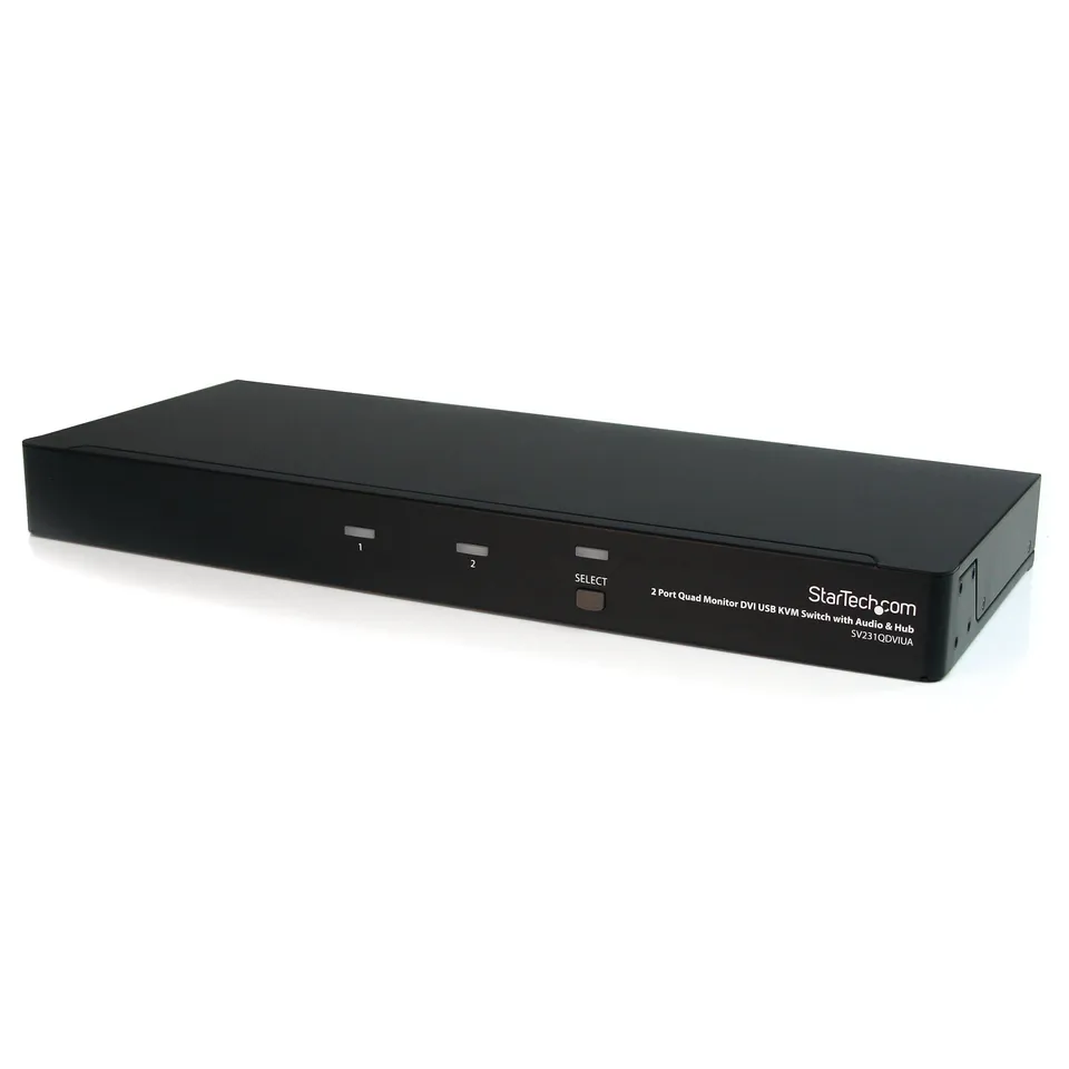 startech-com-sv231qdviua-switch-kvm-2-ports-4-crans-dvi-avec-audio-et-usb image 1