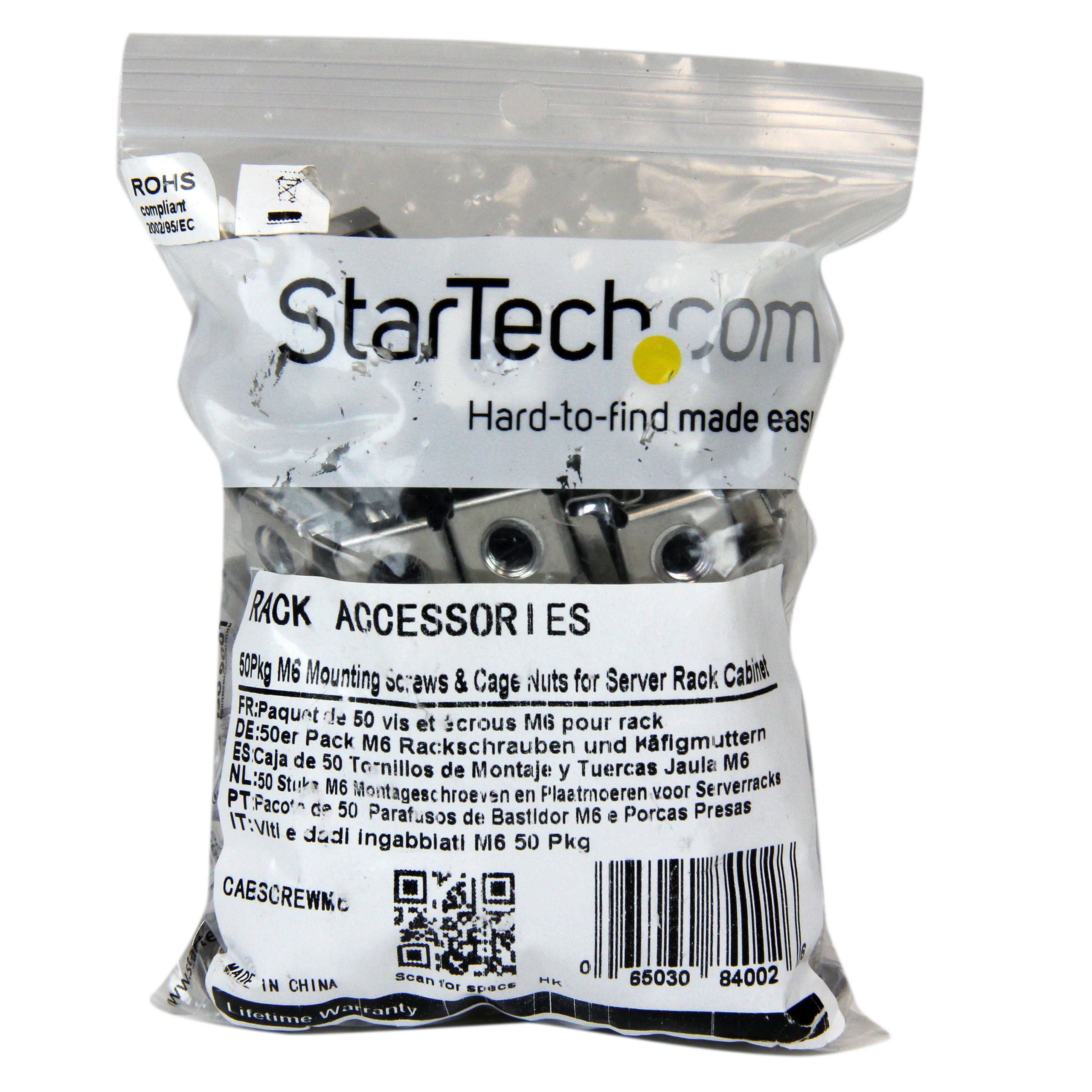startech-com-kit-50-vis-m6-12mm-crous-cage-trou-carr-avec-outil-argent image 3