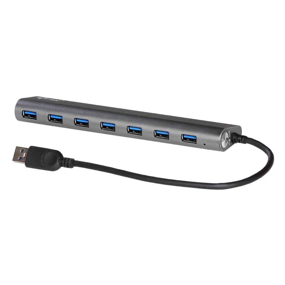 i-tec-u3hub778-hub-usb-3-0-7-ports-m-tal-avec-chargeur-secteur image 1