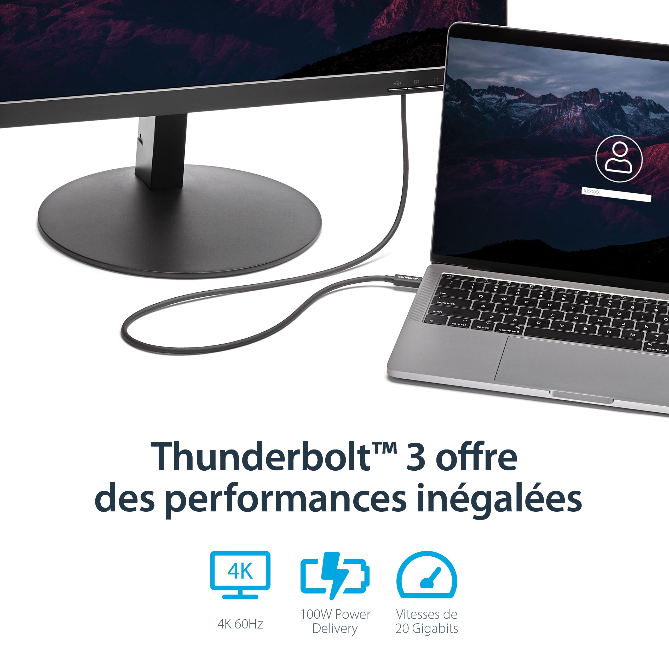 startech-com-tblt3mm1m-c-ble-thunderbolt-3-passif-1-m-20-gbps-100w-pd-4k-noir image 3