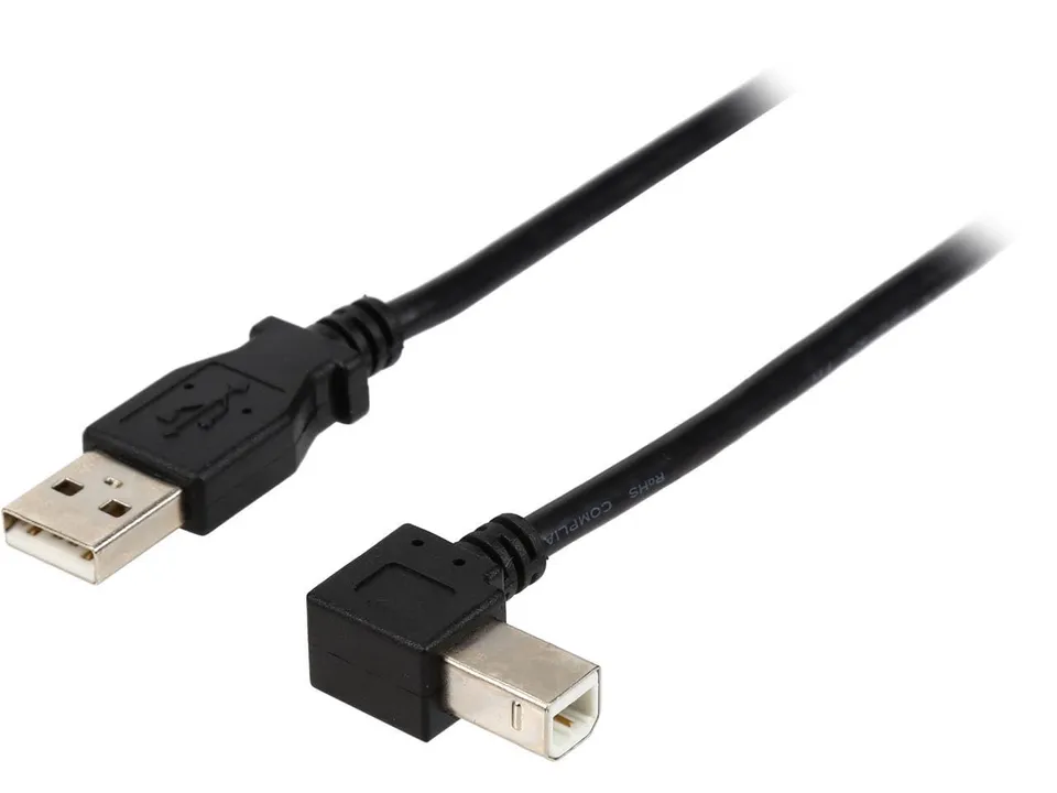 startech-com-usbab1ml-c-ble-usb-2-0-usb-a-vers-usb-b-coud-gauche-1-m-noir image 1
