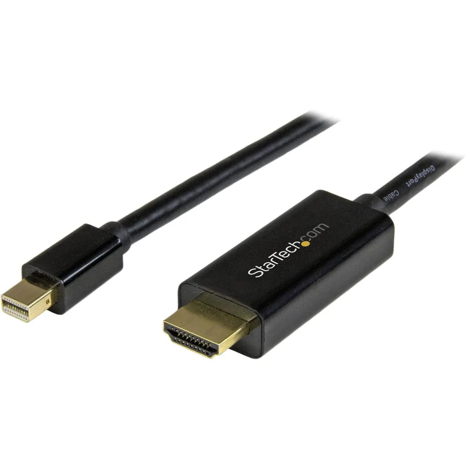 startech-com-mdp2hdmm1mb-c-ble-mini-displayport-vers-hdmi-1-m-4k-30hz-noir image 1