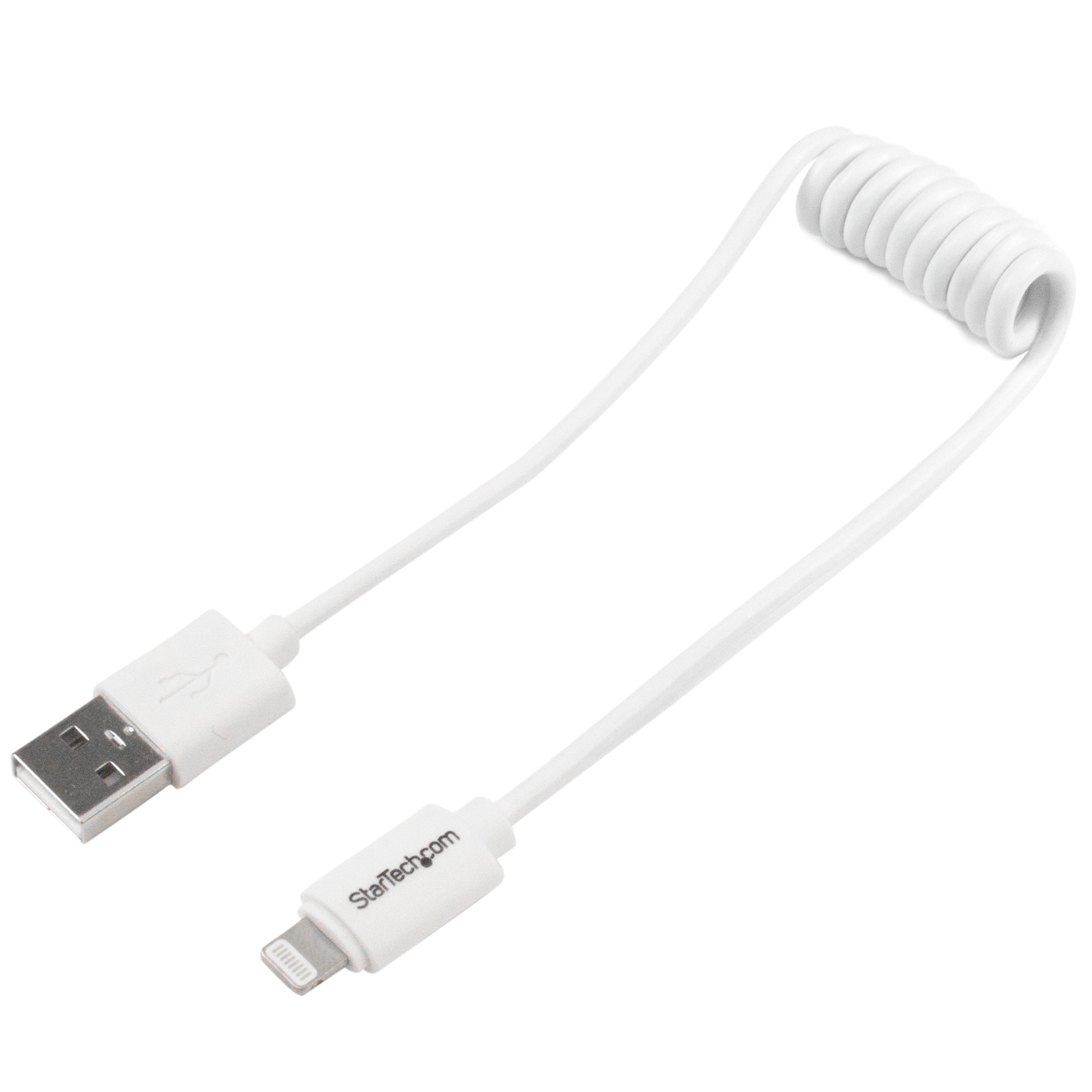 startech-com-c-ble-lightning-vers-usb-spiral-30-cm-blanc-m-m image 2