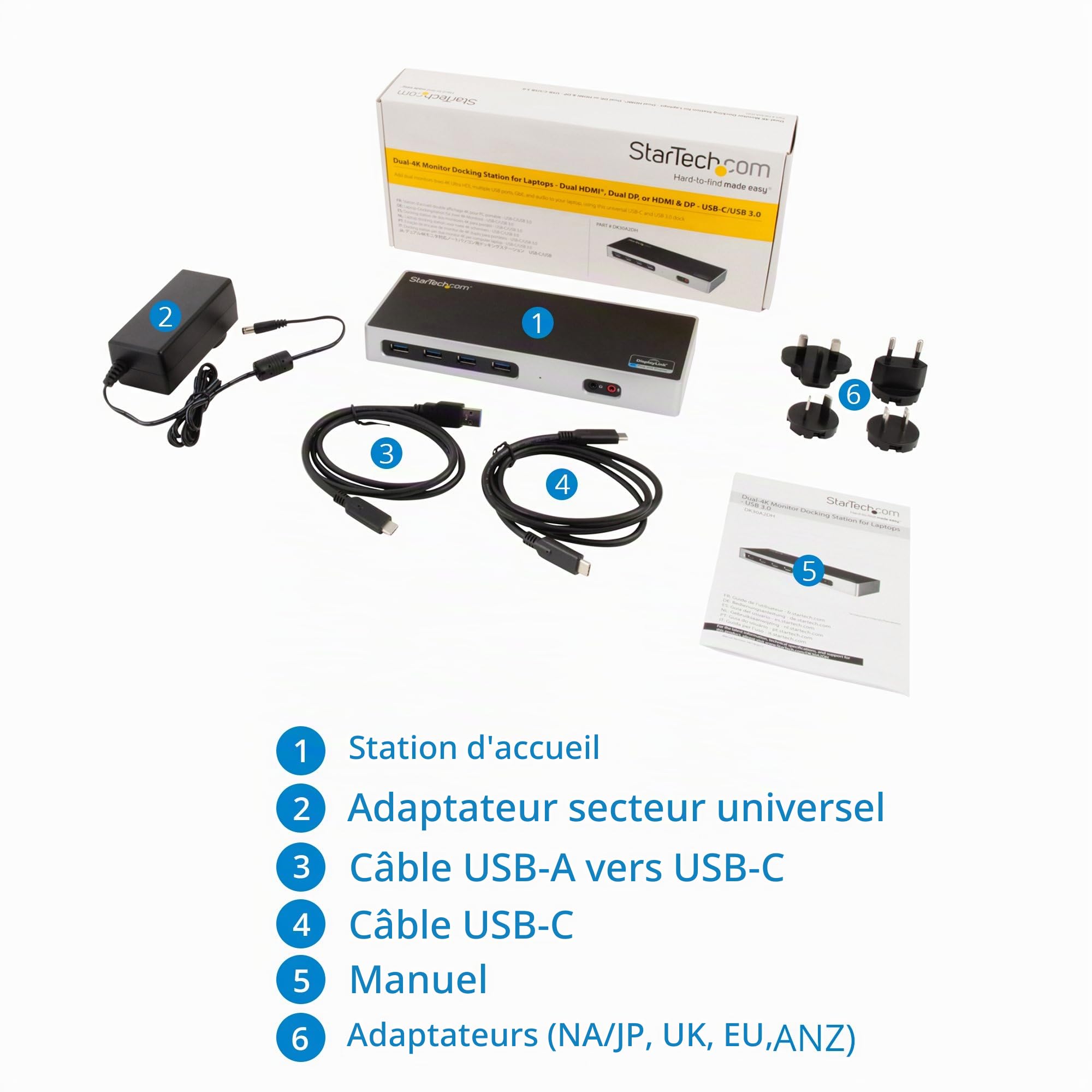 startech-com-dock-hybride-usb-c-usb-a-double-4k-60hz-dp-hdmi-6x-usb-a-gbe image 7