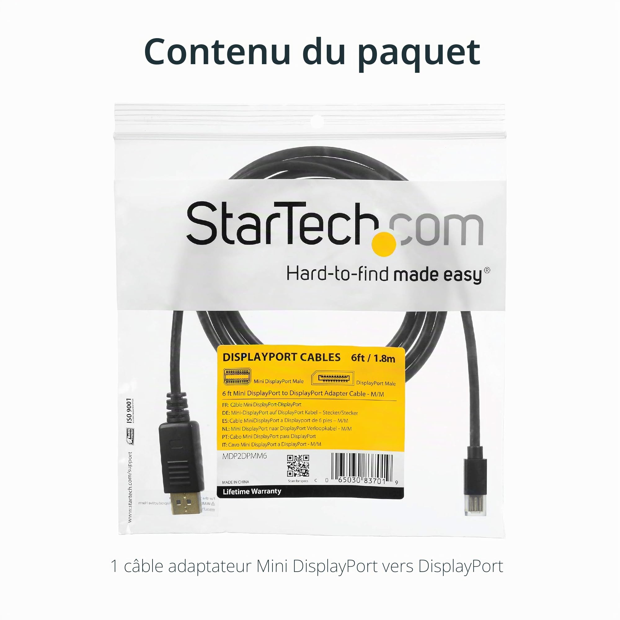startech-com-c-ble-mini-displayport-vers-displayport-1-2-4k-2-m-noir image 6
