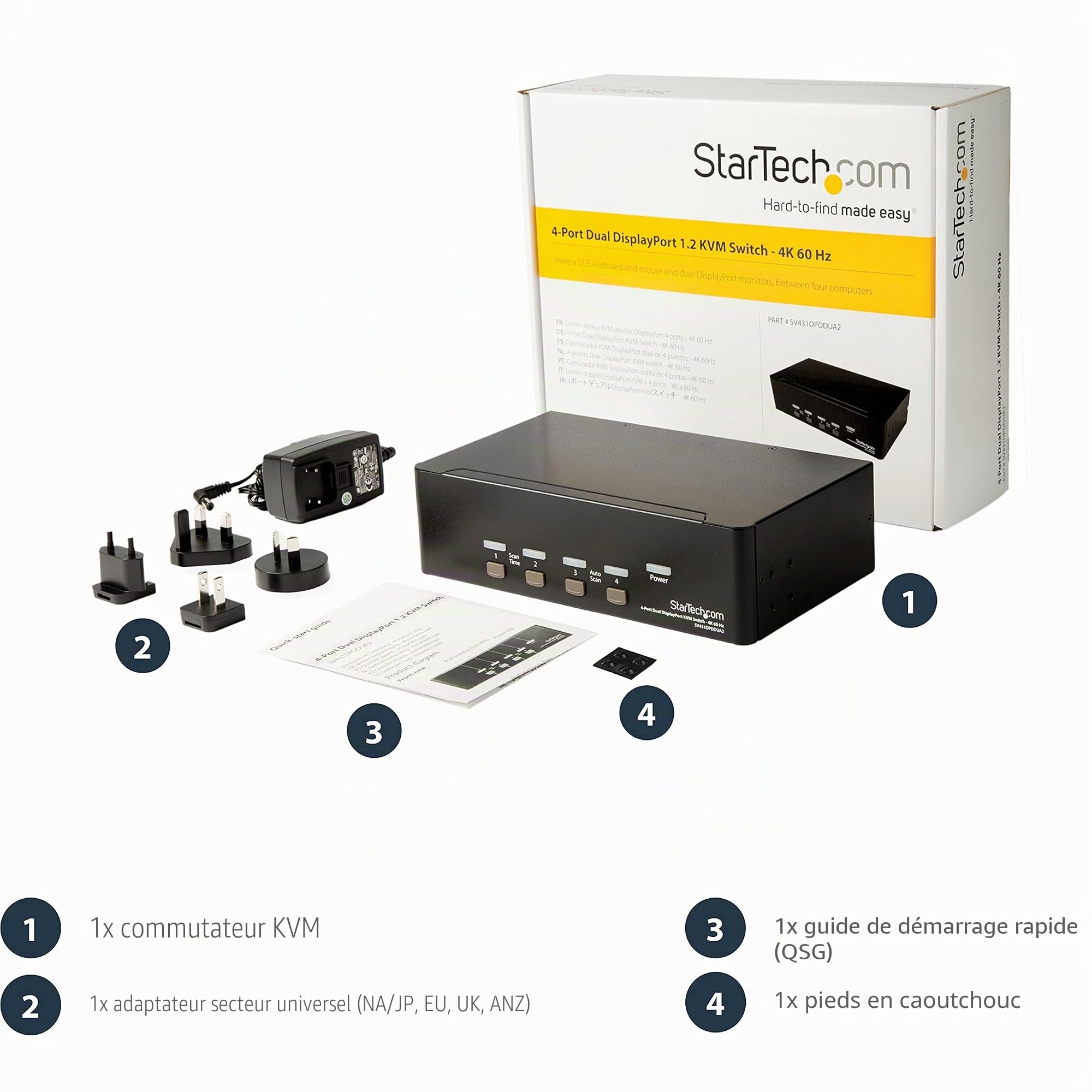 startech-com-st12mhdlan-series-switch-kvm-4-ports-double-displayport-4k-60-hz-av image 6
