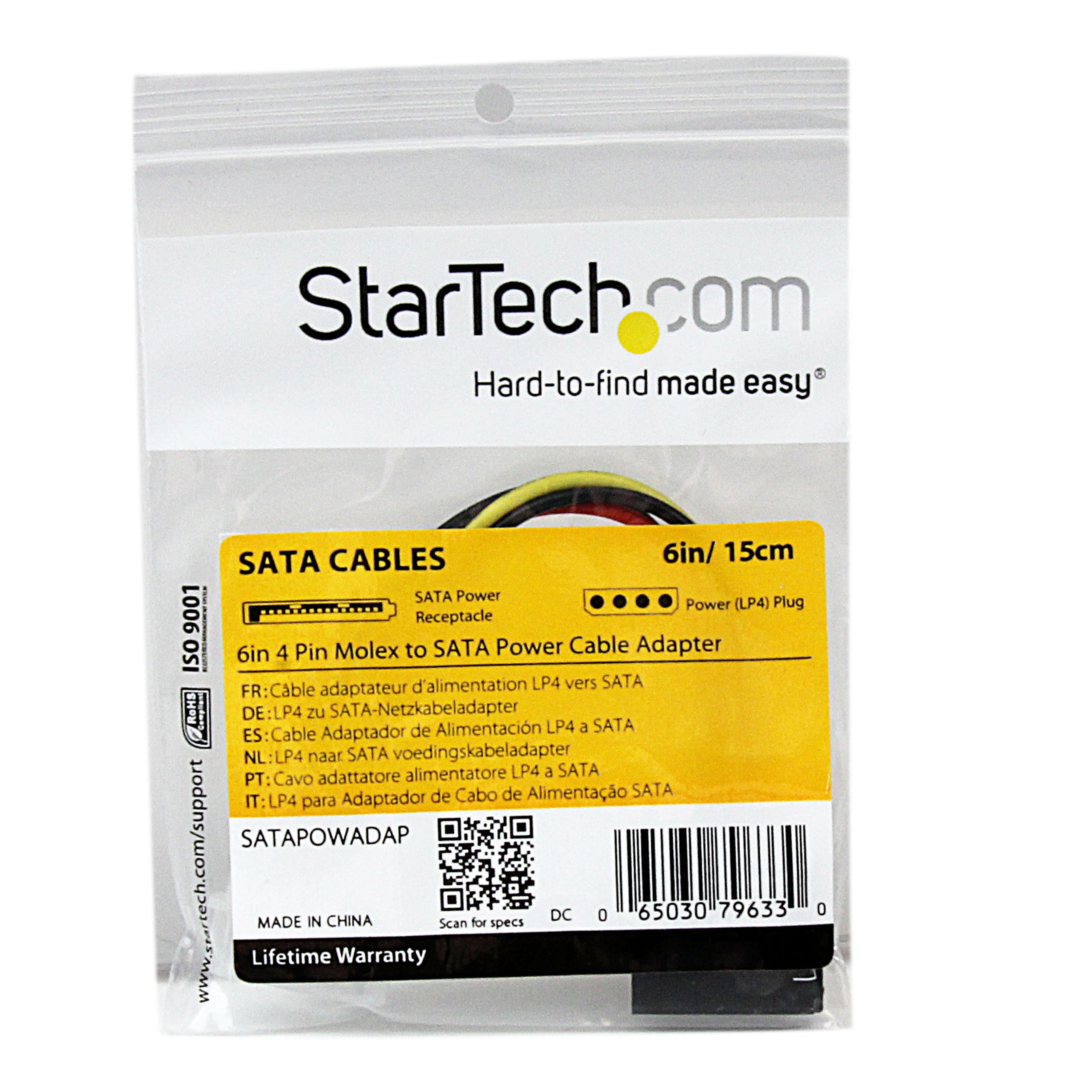 startech-com-satapowadap-adaptateur-alimentation-lp4-vers-sata-15-cm image 5