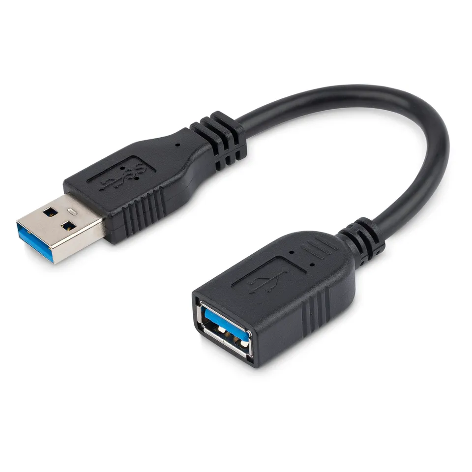 startech-com-rallonge-usb-3-0-5-gbps-15-2-cm-usb-a-m-f-noire-usb3ext6inbk image 1