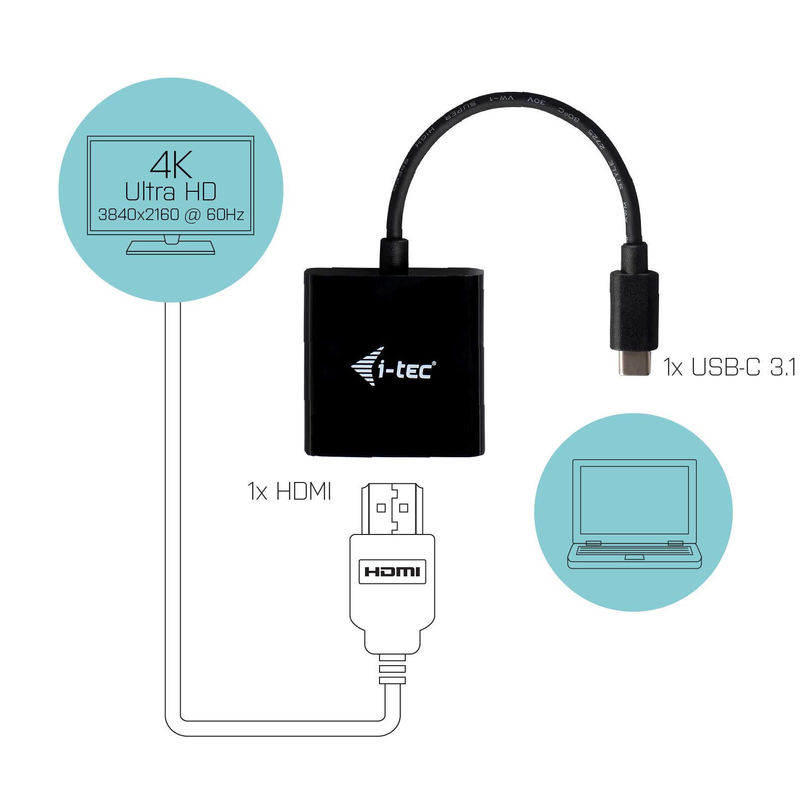 i-tec-adaptateur-usb-c-vers-hdmi-4k-60hz-ultra-hd-pour-windows-macos-thunderbolt image 2