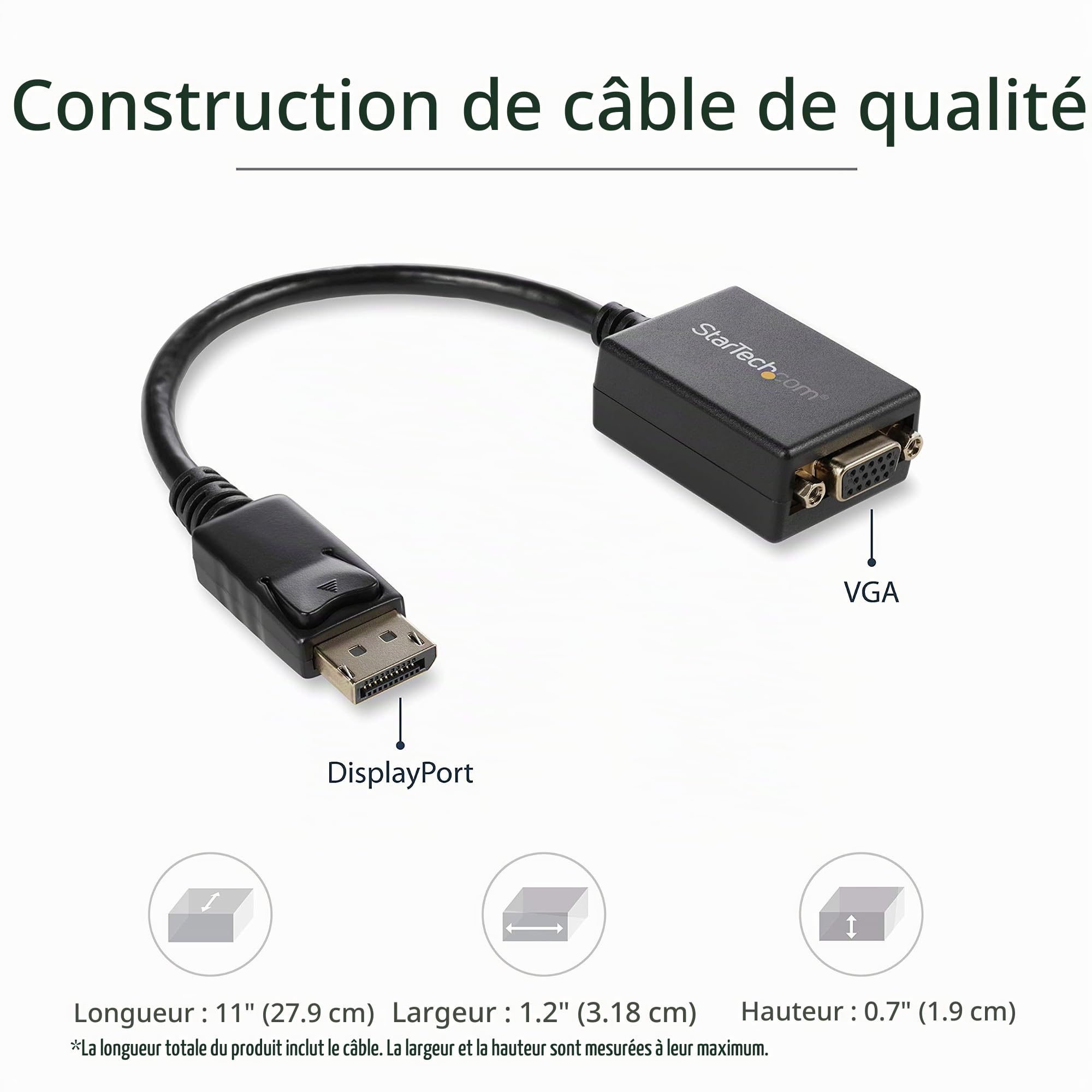startech-com-dp2vga2-adaptateur-displayport-vers-vga-actif-1080p image 3