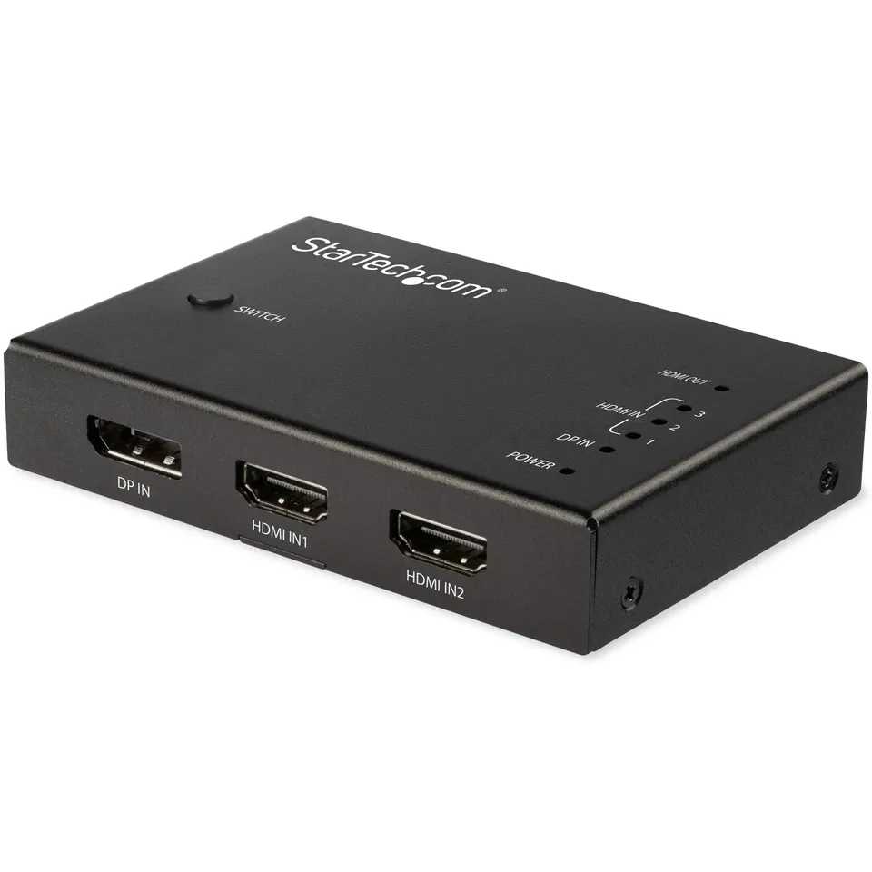 startech-com-vs421hddp-switch-hdmi-4-ports-3x-hdmi-1x-displayport-4k-60hz image 1