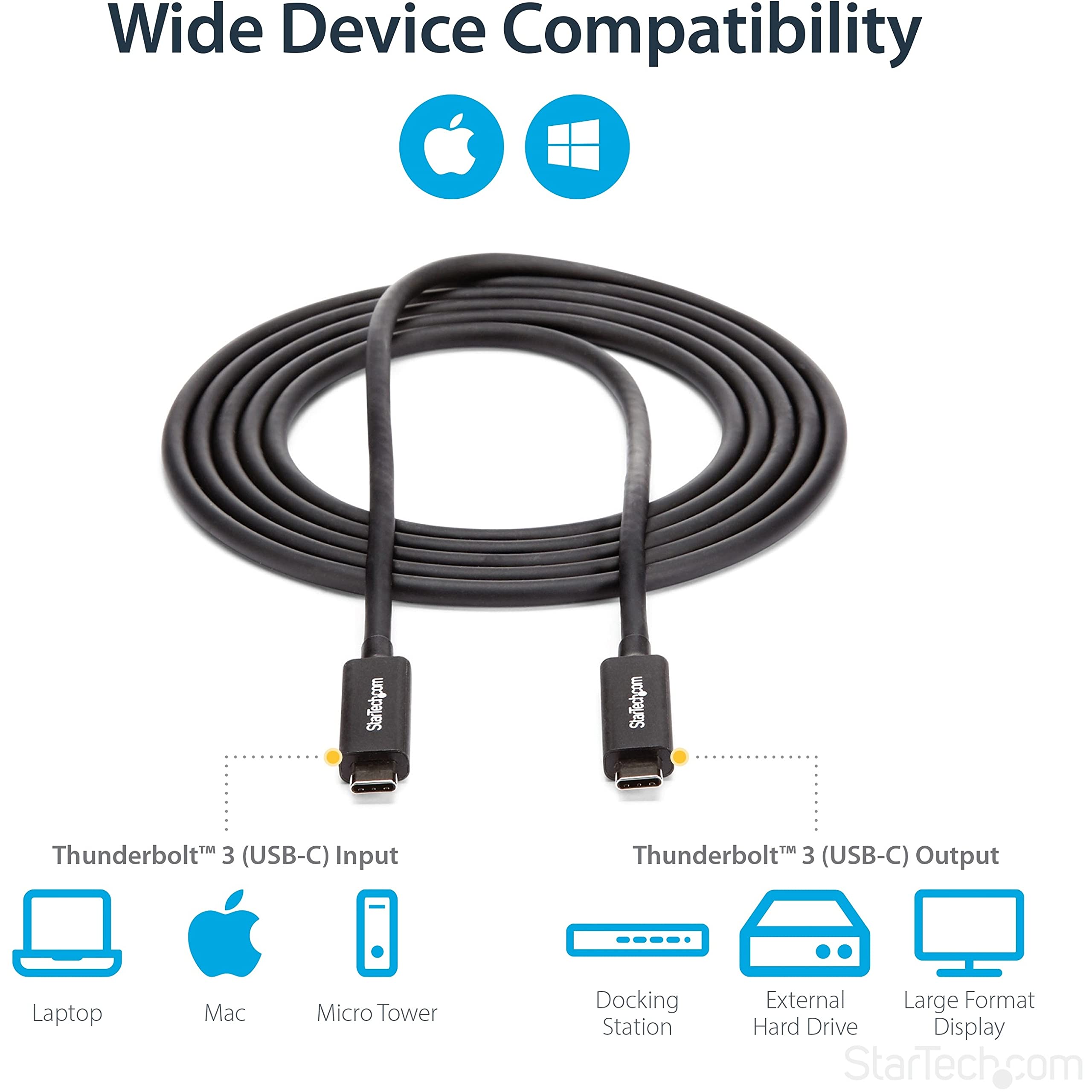 startech-com-c-ble-thunderbolt-3-actif-2m-40-gbps-100w-pd-4k-60hz-usb-c image 2