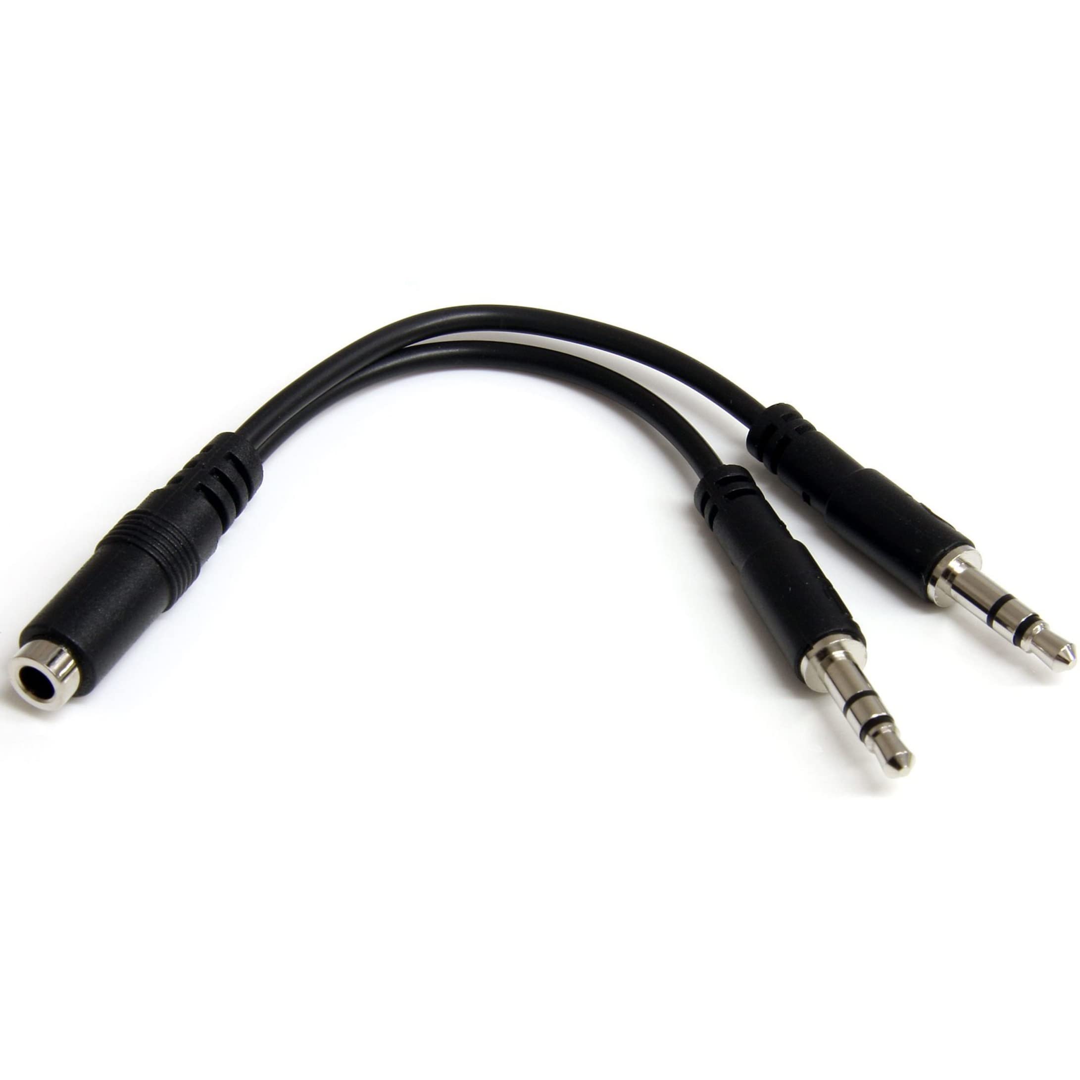 startech-com-r-partiteur-casque-jack-3-5mm-4-broches-vers-2x-3-broches-f-m-muyhs image 1