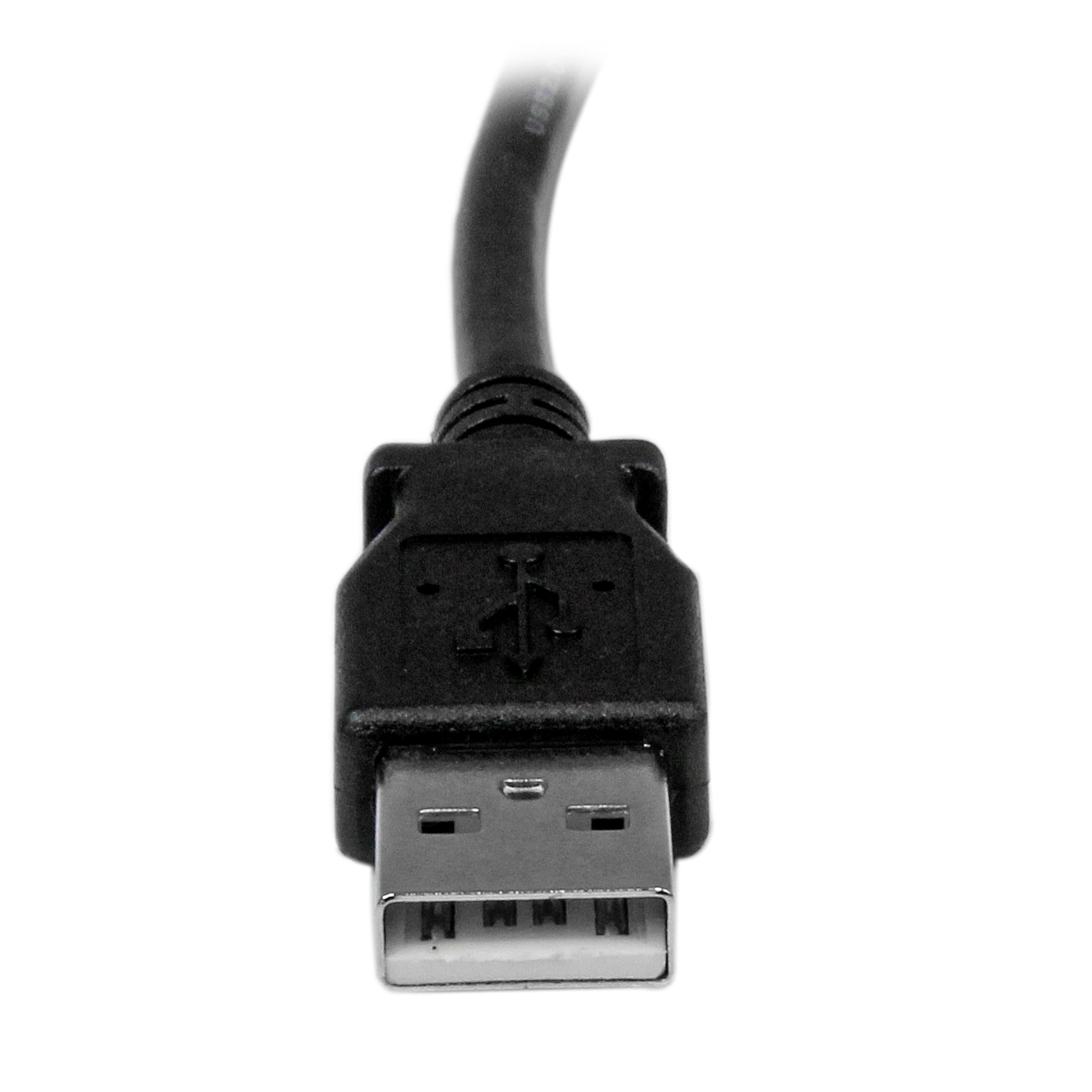 startech-com-usbab2ml-c-ble-usb-2-0-usb-a-vers-usb-b-coud-gauche-2m-noir image 3