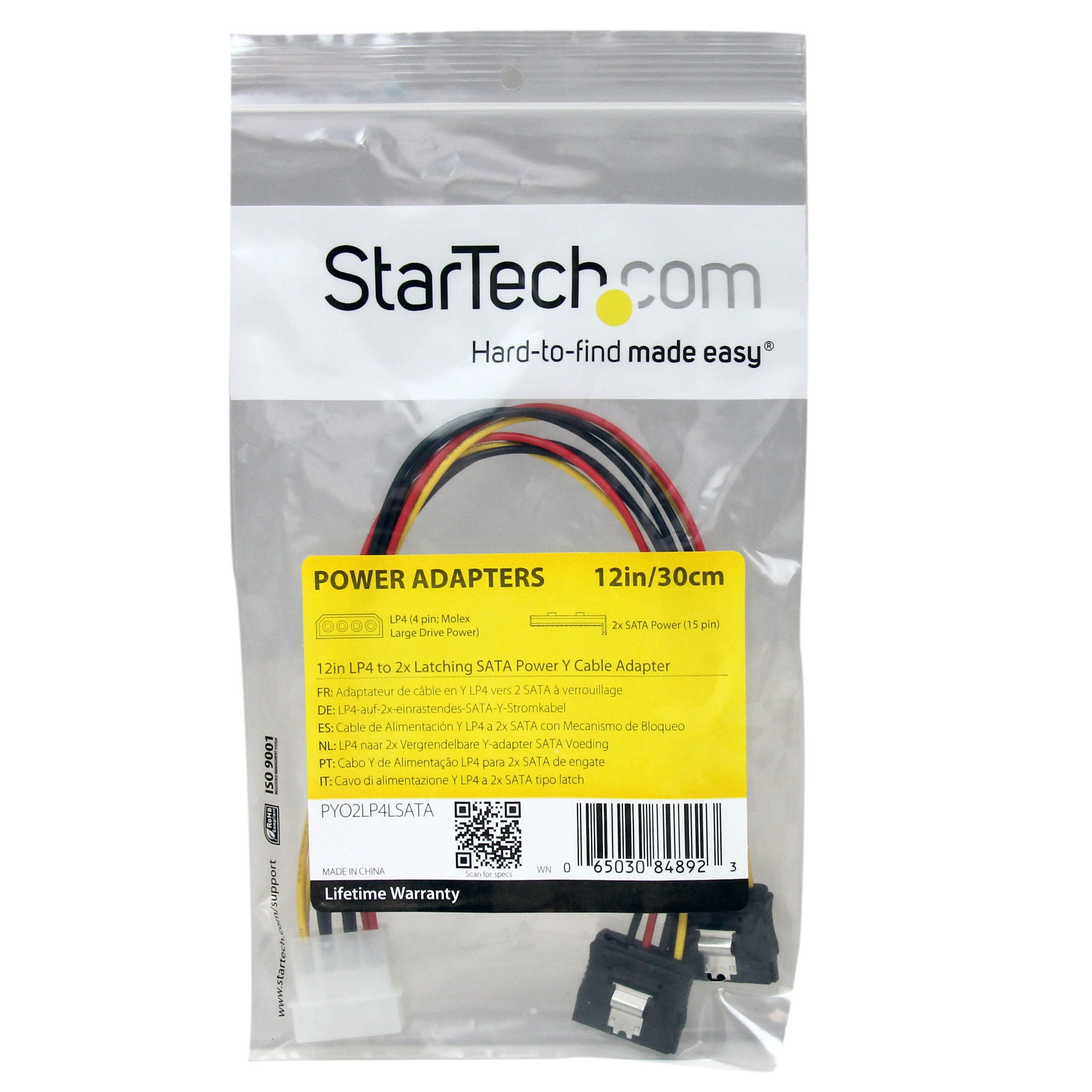 startech-com-pyo2lp4lsata-c-ble-adaptateur-alimentation-interne-lp4-vers-2x-sata image 2