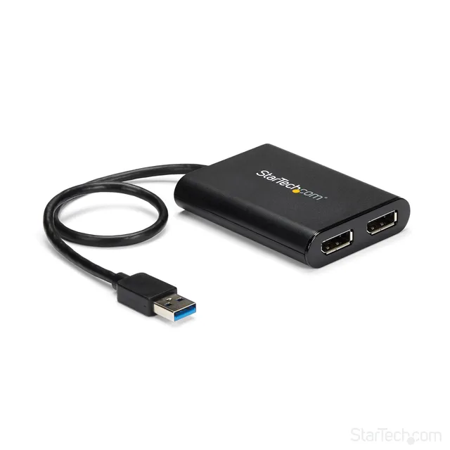 startech-adaptateur-usb-3-0-vers-double-displayport-4k-60hz-usb32dp24k60 image 1
