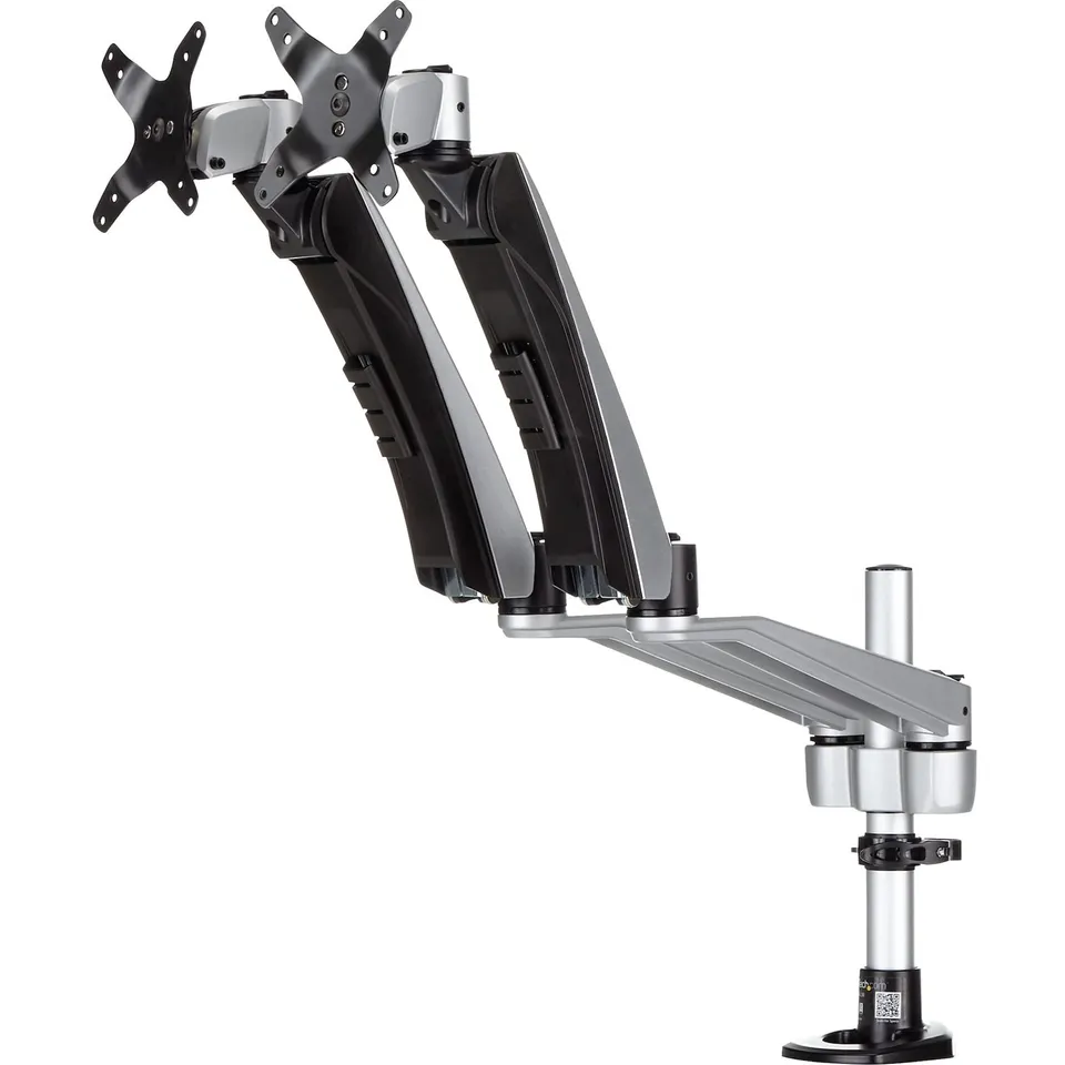 startech-com-armdual30-support-bureau-bras-articul-2-crans-jusqu-30-argent image 1