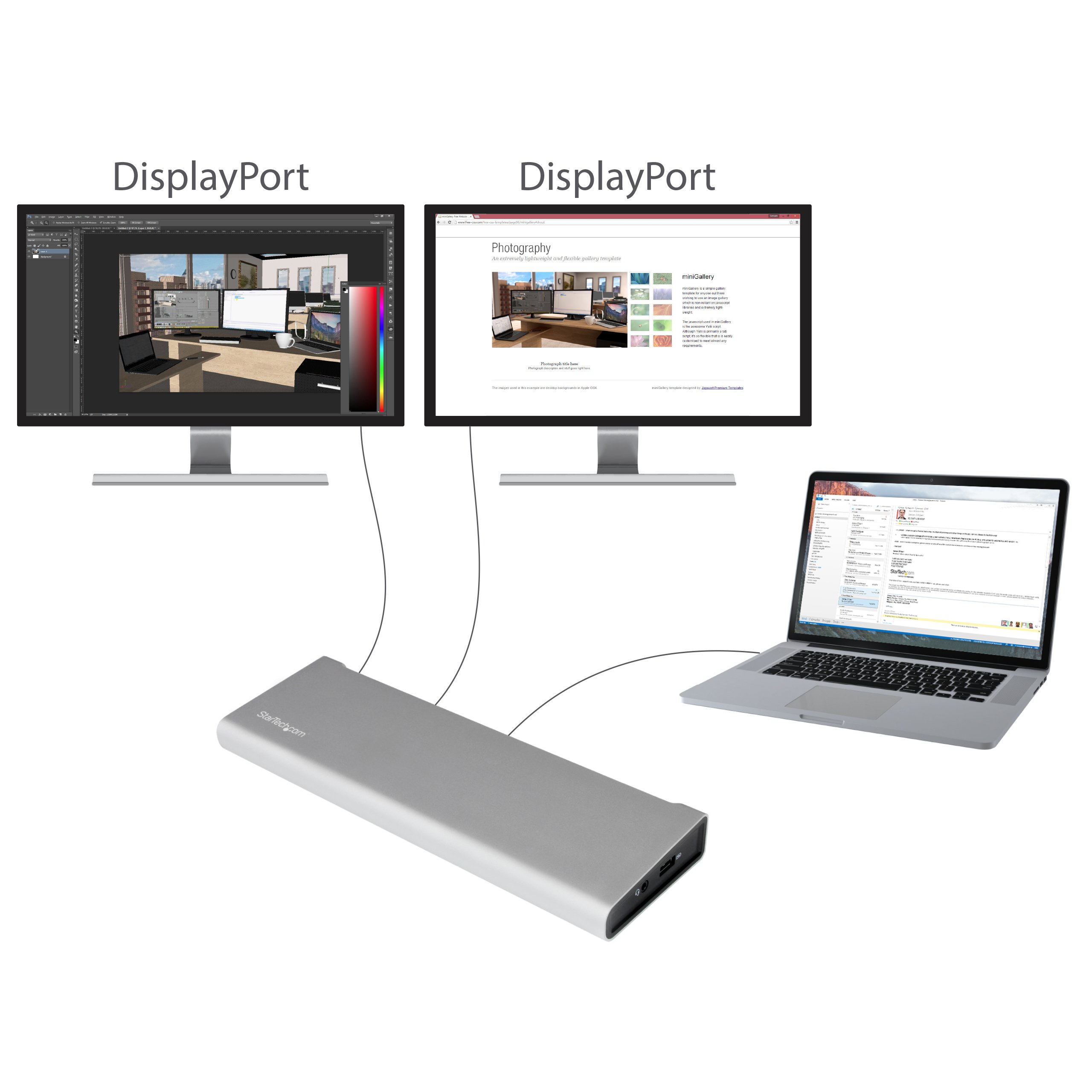 startech-com-tb2dock4k2dp-station-d-accueil-thunderbolt-2-double-displayport-4k image 4