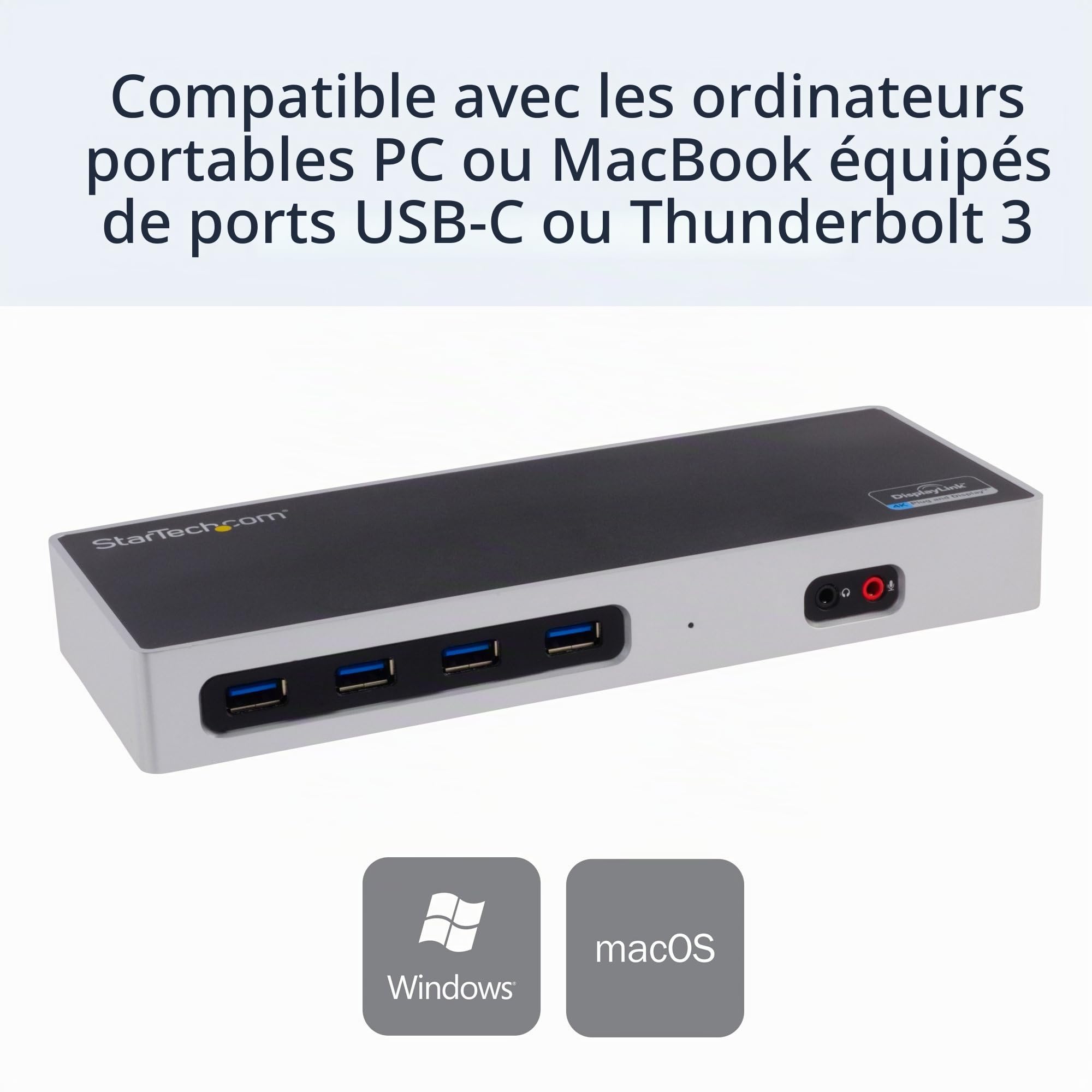 startech-com-dock-hybride-usb-c-usb-a-double-4k-60hz-dp-hdmi-6x-usb-a-gbe image 2