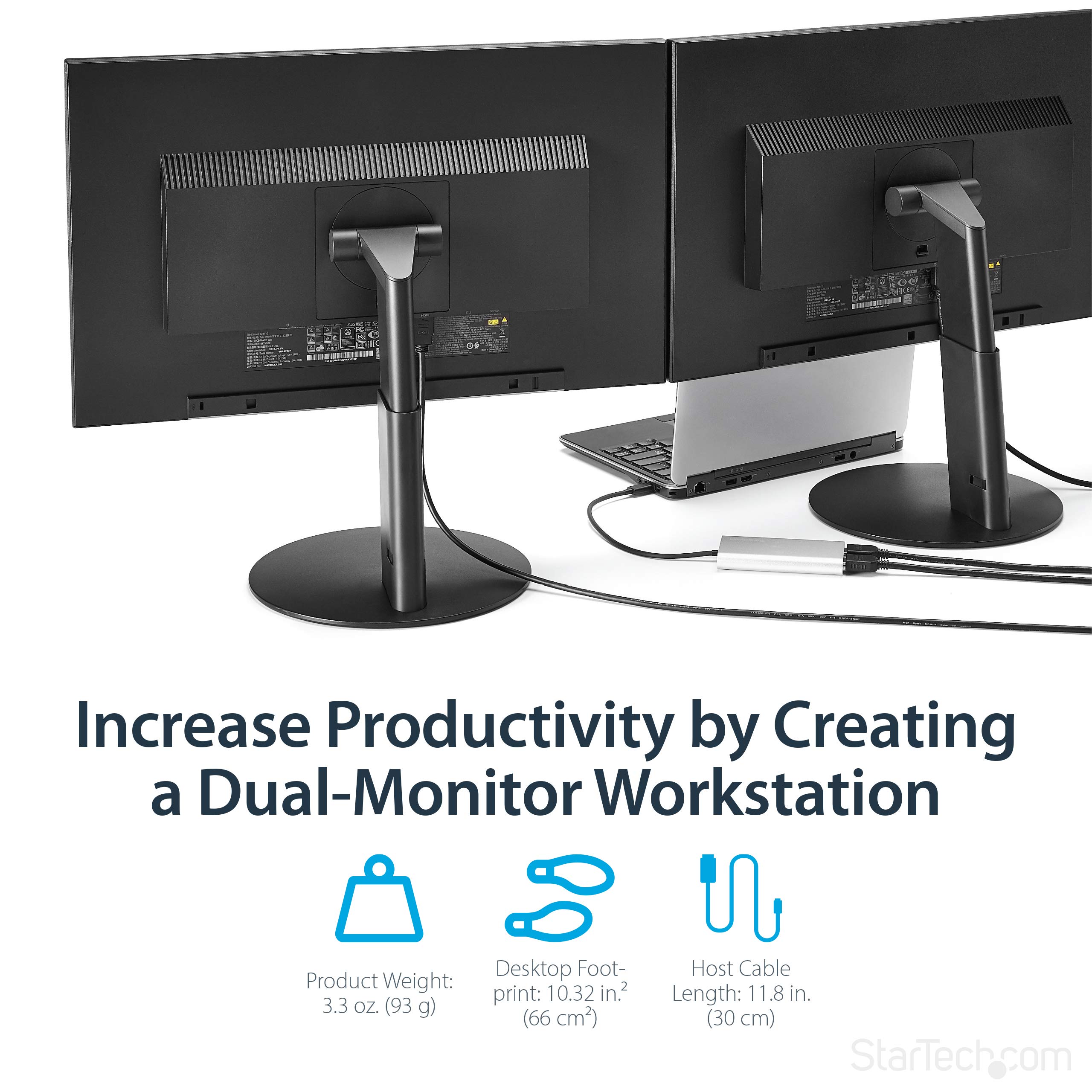startech-com-tb32hd2-adaptateur-thunderbolt-3-vers-double-hdmi-4k-30hz image 4