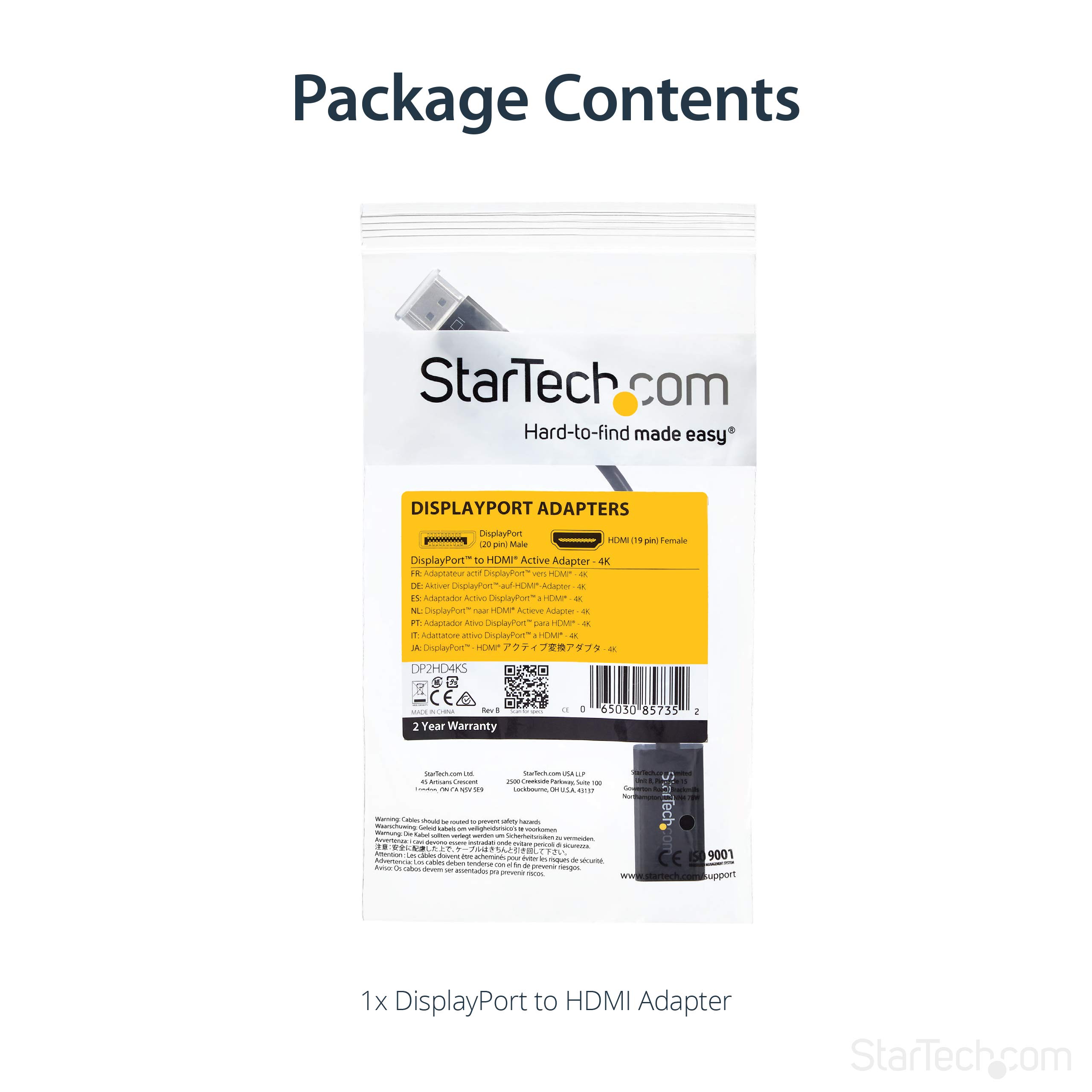 startech-com-adaptateur-displayport-vers-hdmi-actif-4k-30hz-dp2hd4ks image 5
