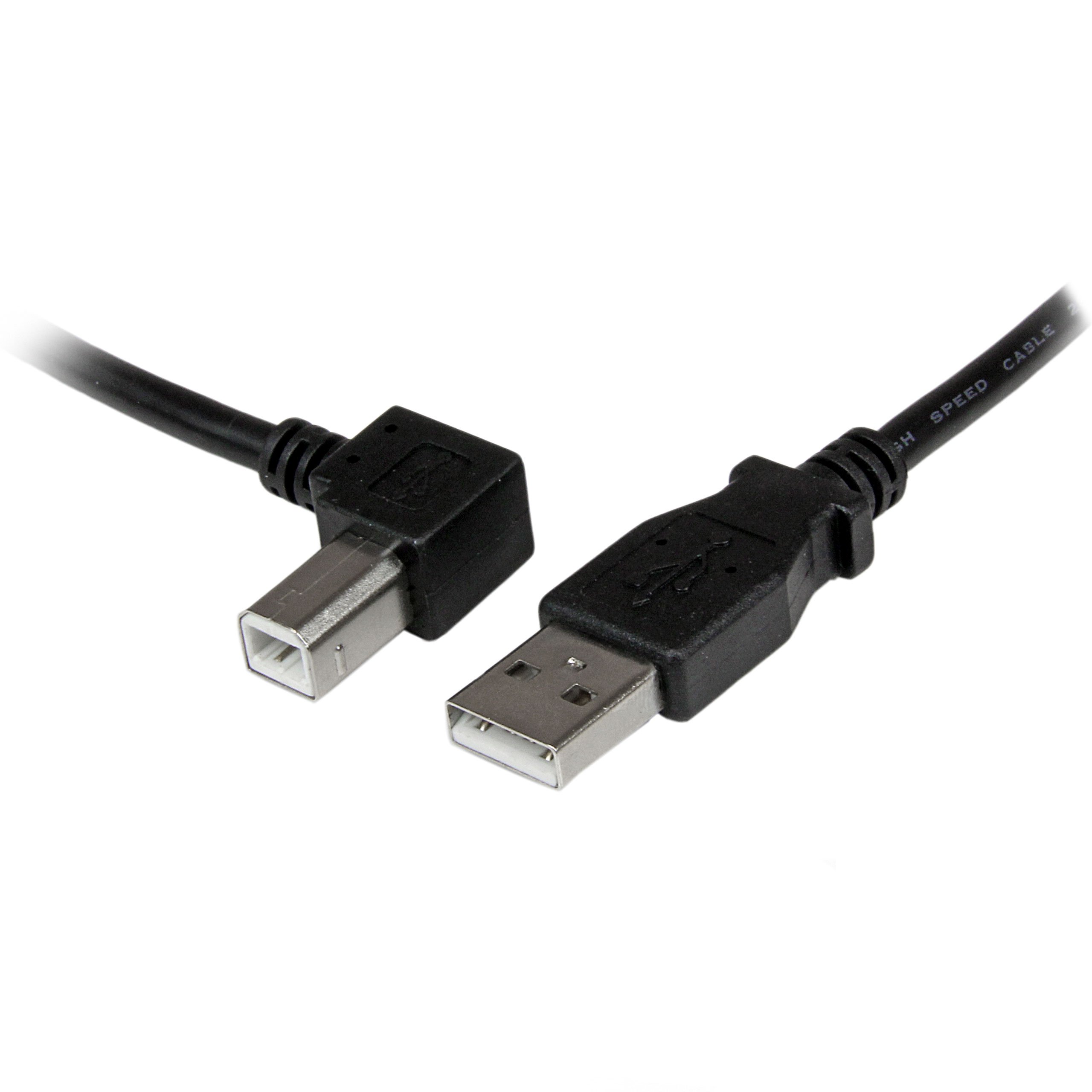 startech-com-usbab2ml-c-ble-usb-2-0-usb-a-vers-usb-b-coud-gauche-2m-noir image 1
