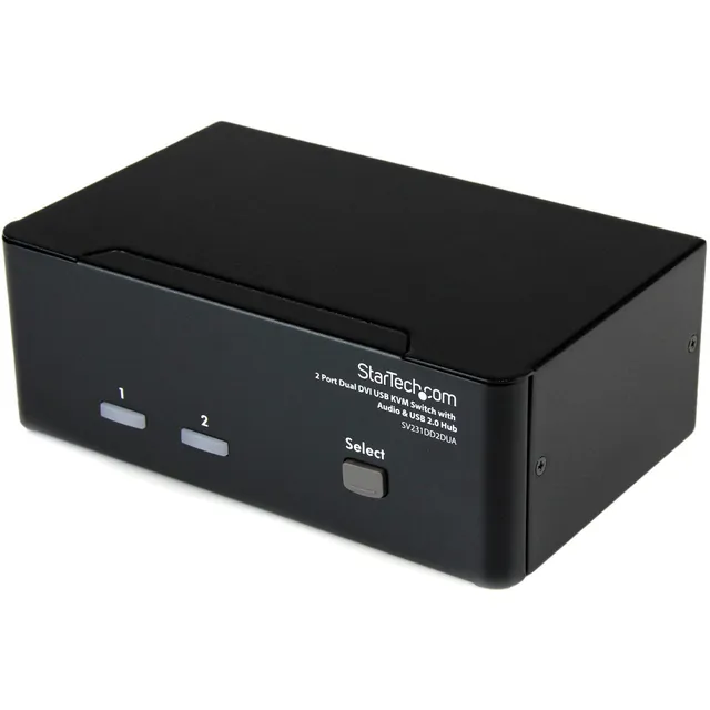 startech-com-sv231dd2dua-switch-kvm-dvi-2-ports-double-cran-usb-audio image 1