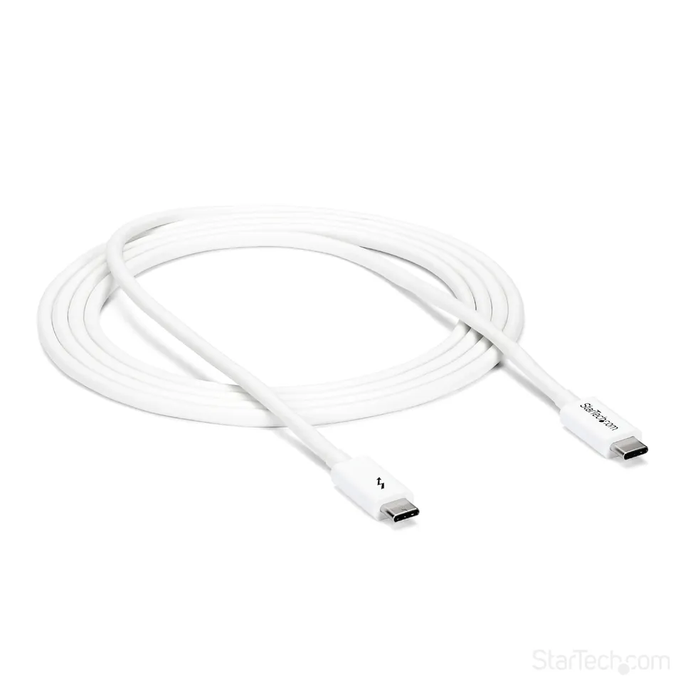 startech-com-c-ble-thunderbolt-3-passif-2-m-20-gbps-100w-pd-4k-usb-c-blanc image 1