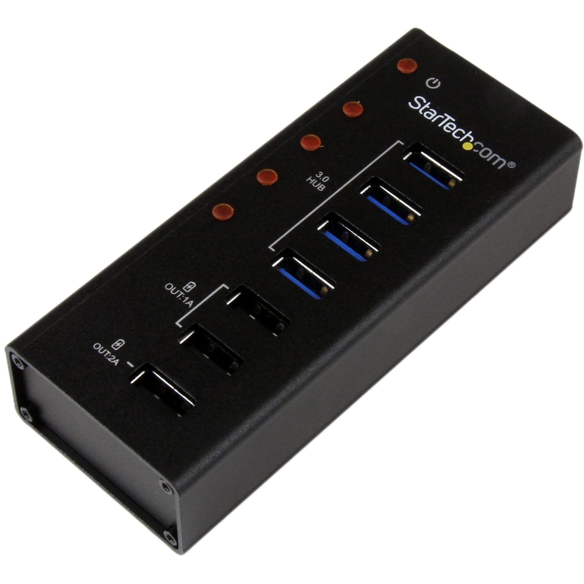 startech-com-st4300u3c3-hub-usb-3-0-7-ports-avec-charge-murale image 1