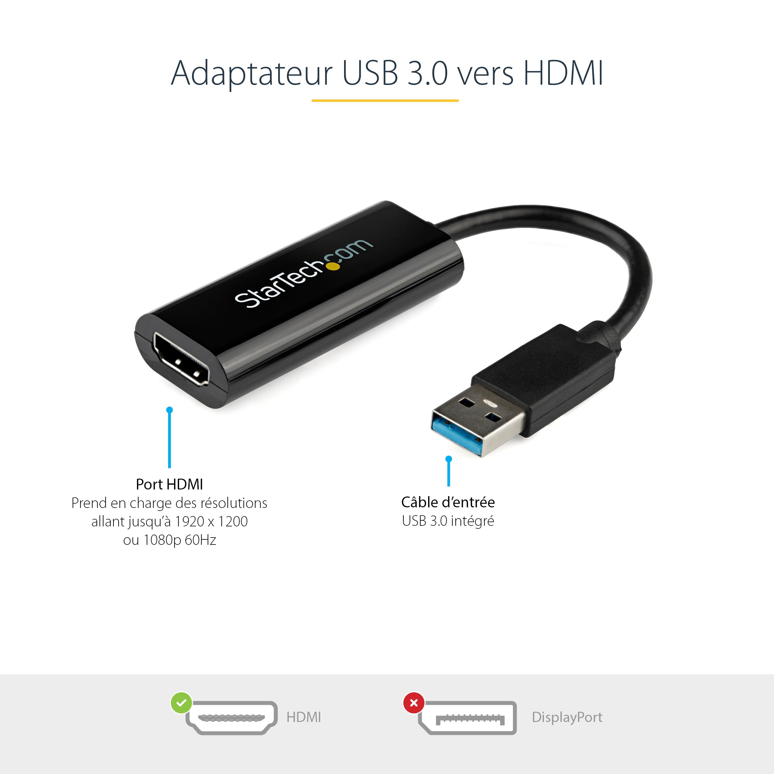 startech-com-usb32hdes-adaptateur-usb-3-0-type-a-vers-hdmi-1080p-noir-windows image 2