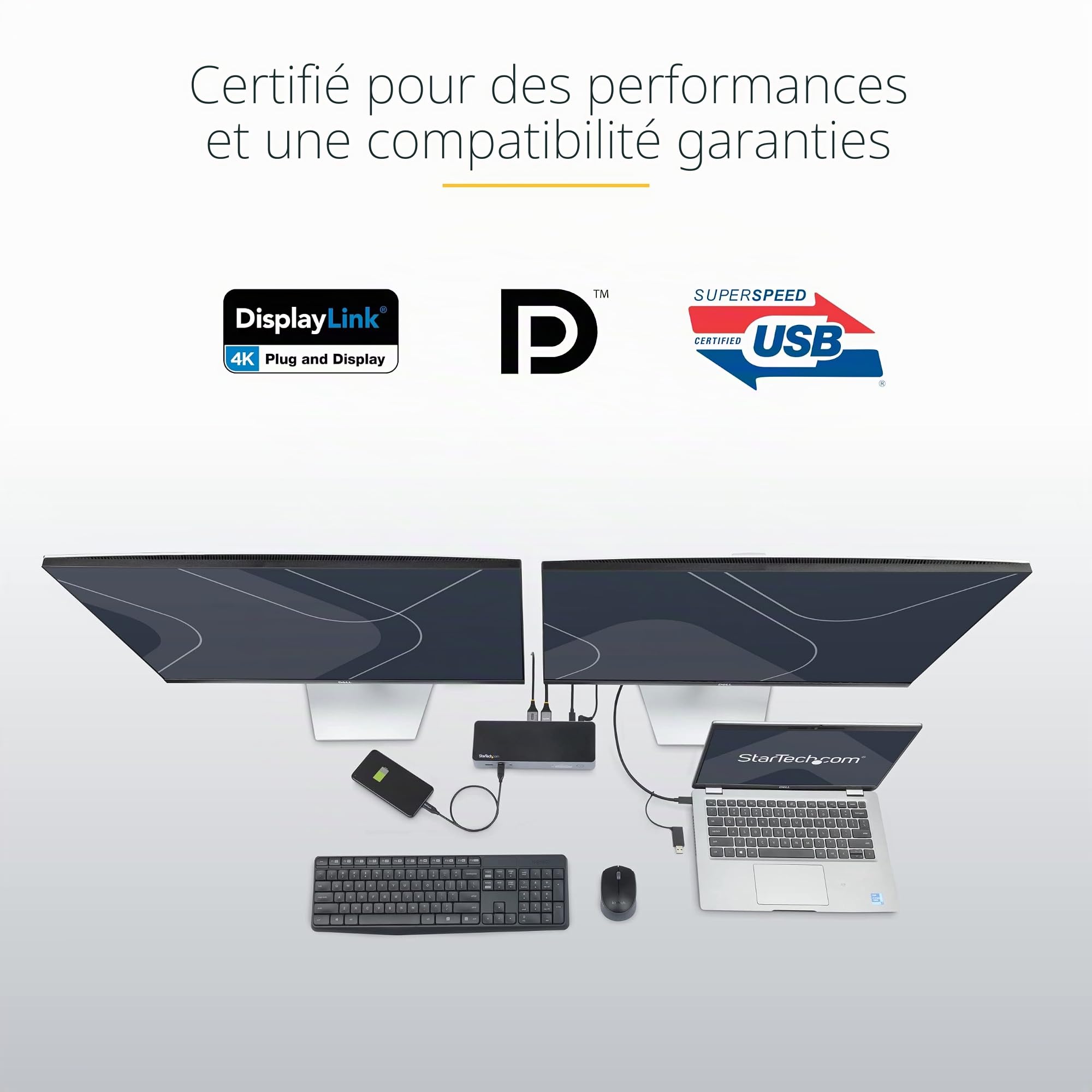 startech-com-st12mhdlan-station-d-accueil-hybride-usb-c-usb-a-double-4k-hdmi-dis image 2