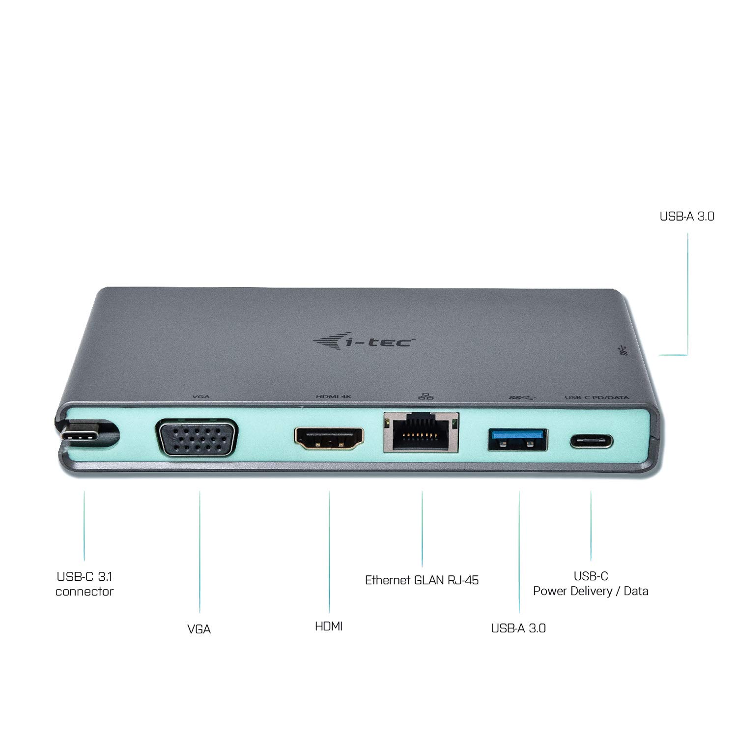 i-tec-station-d-accueil-usb-c-voyage-4k-hdmi-vga-ethernet-glan-power-delivery-60 image 2