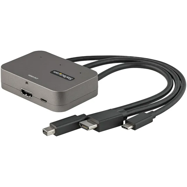 startech-com-adaptateur-multiport-3-en-1-usb-c-hdmi-mini-dp-vers-hdmi-4k-60hz image 1
