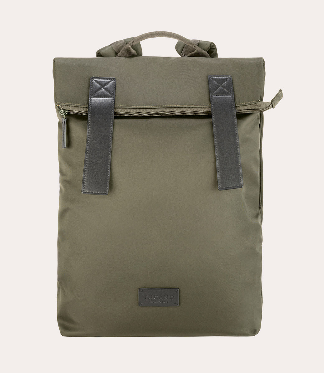 tucano-fold-backpack-sac-dos-nylon-recycl-et-cuir-15-6-macbook-16 image 1