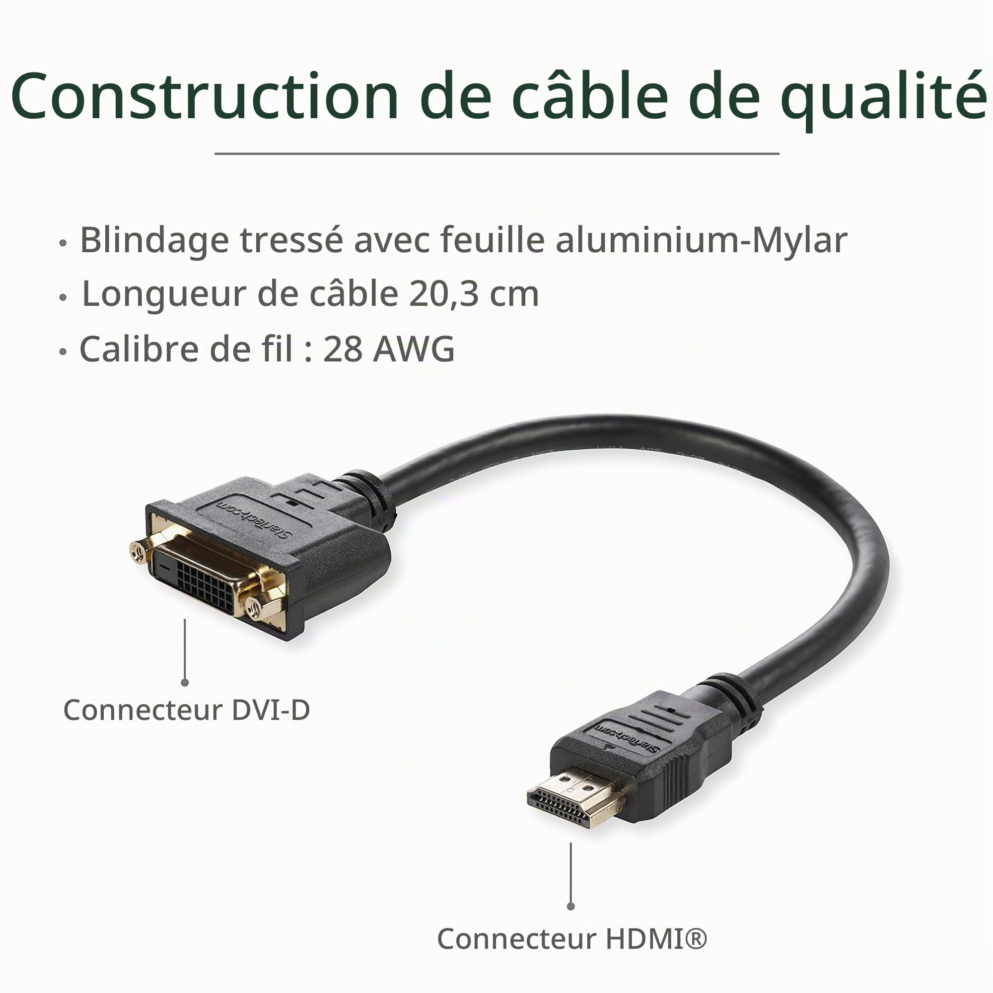 startech-com-hddvimf8in-c-ble-adaptateur-hdmi-m-le-vers-dvi-d-femelle-20-cm image 3