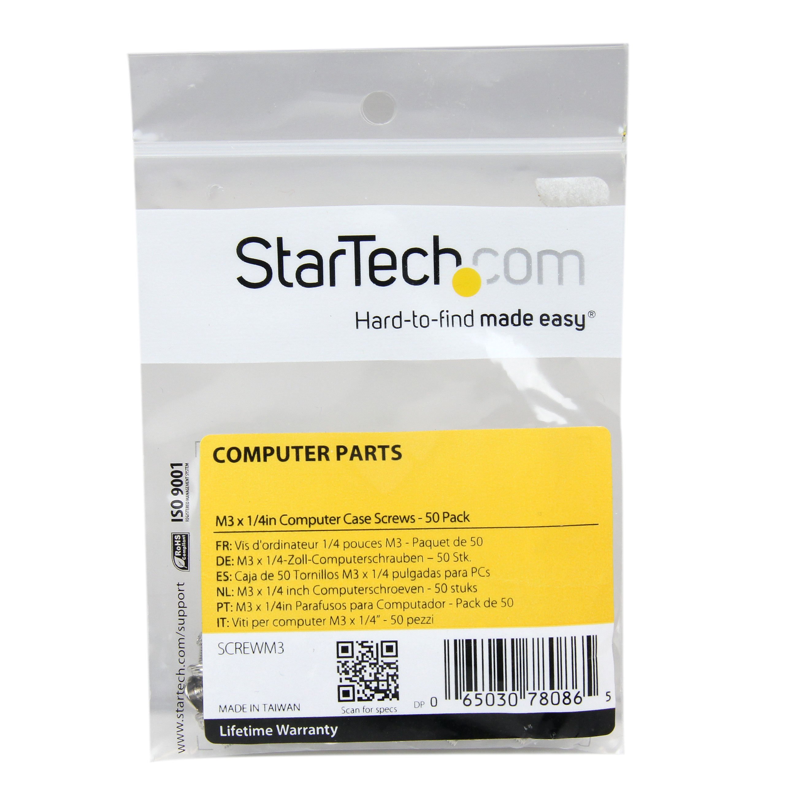 startech-com-screwm3-vis-montage-pc-m3-x-6-mm-argent-lot-de-50 image 2