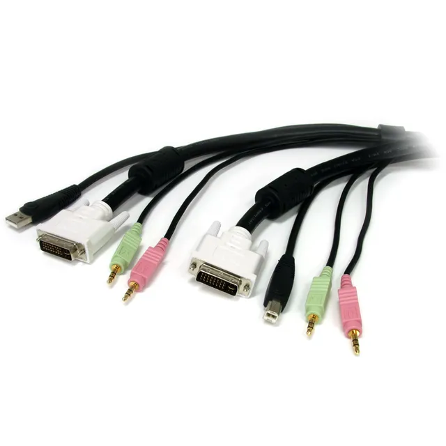 startech-com-usbdvi4n1a10-c-ble-kvm-usb-dvi-4-en-1-audio-micro-3m image 1