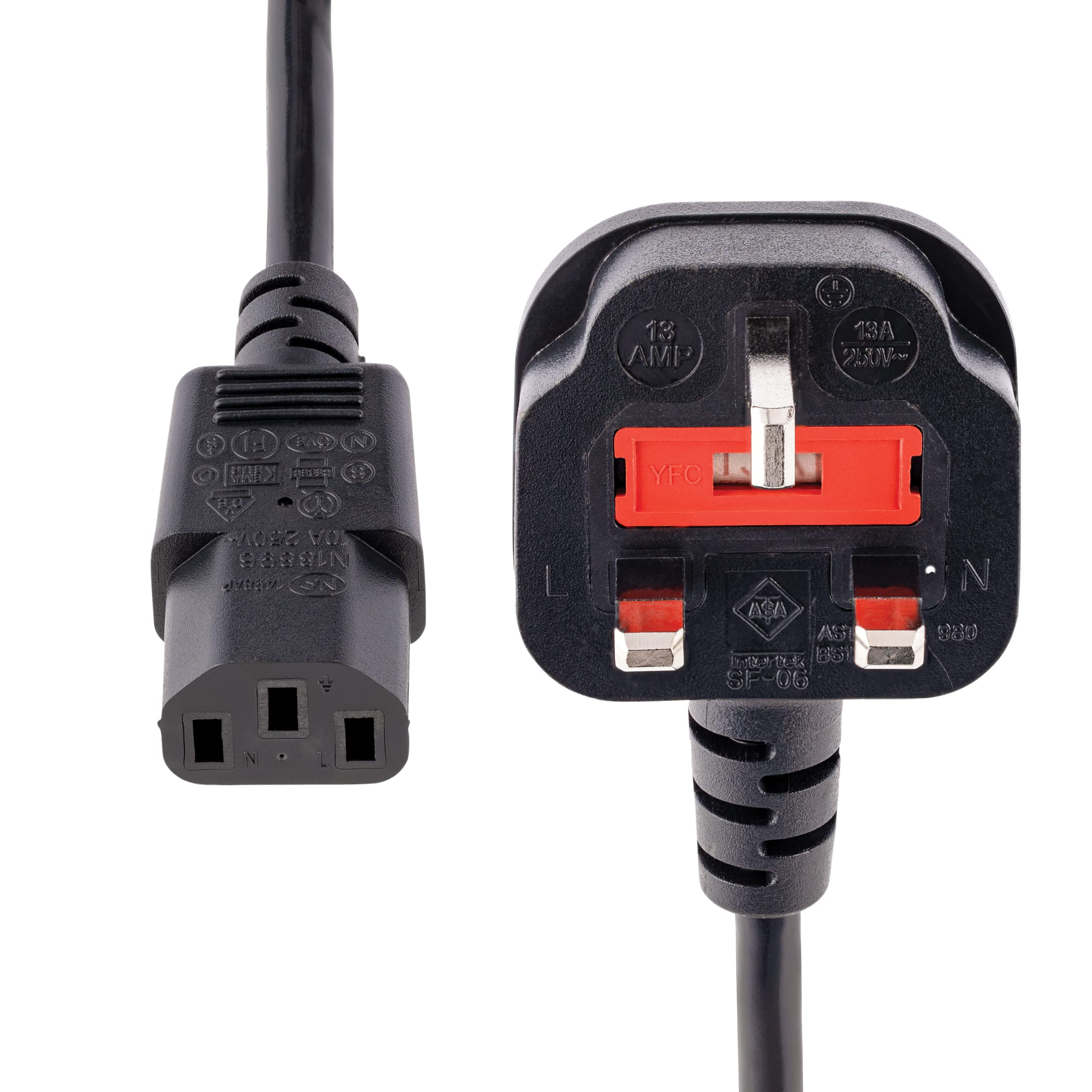 startech-com-pxt101uk3m-cordon-d-alimentation-pc-bs-1363-vers-c13-3-m-noir image 4