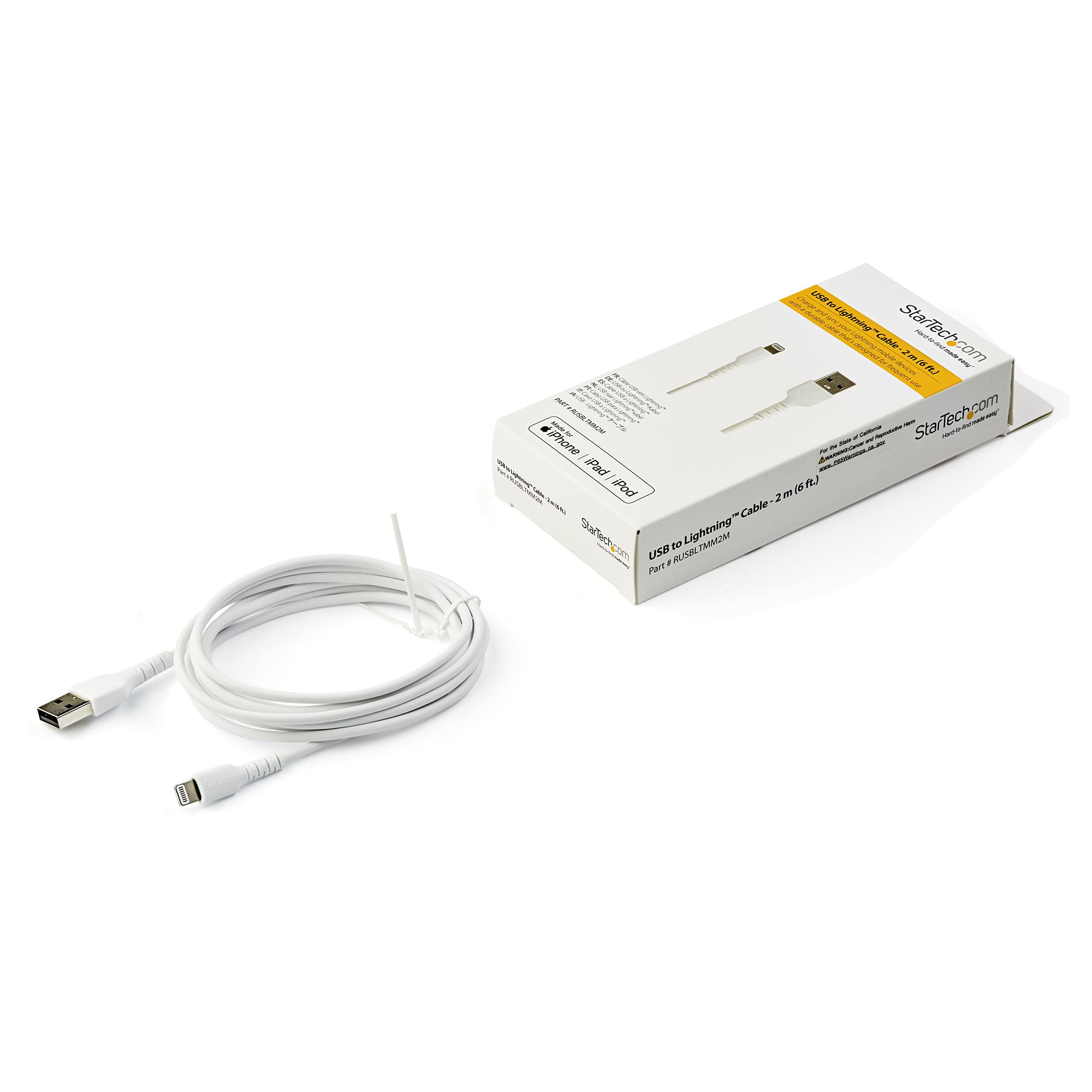 startech-com-pm1115xx-c-ble-lightning-vers-usb-renforc-kevlar-2-m-mfi-blanc image 7