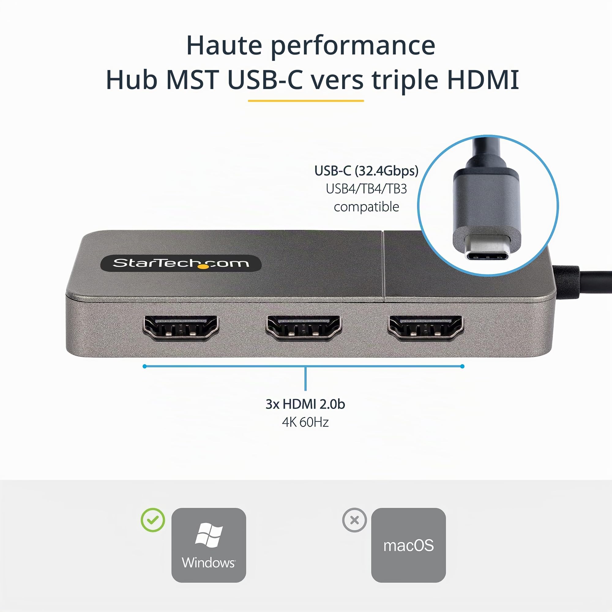 startech-com-hub-mst-usb-c-vers-triple-hdmi-4k-60hz-hdr-dsc image 3