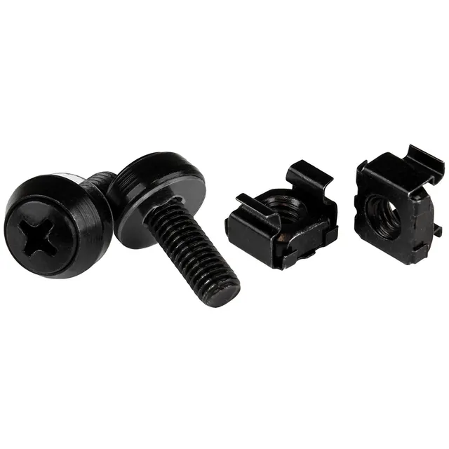 startech-com-kit-50-vis-m6-12-mm-et-crous-cage-trou-carr-outil-noir image 1