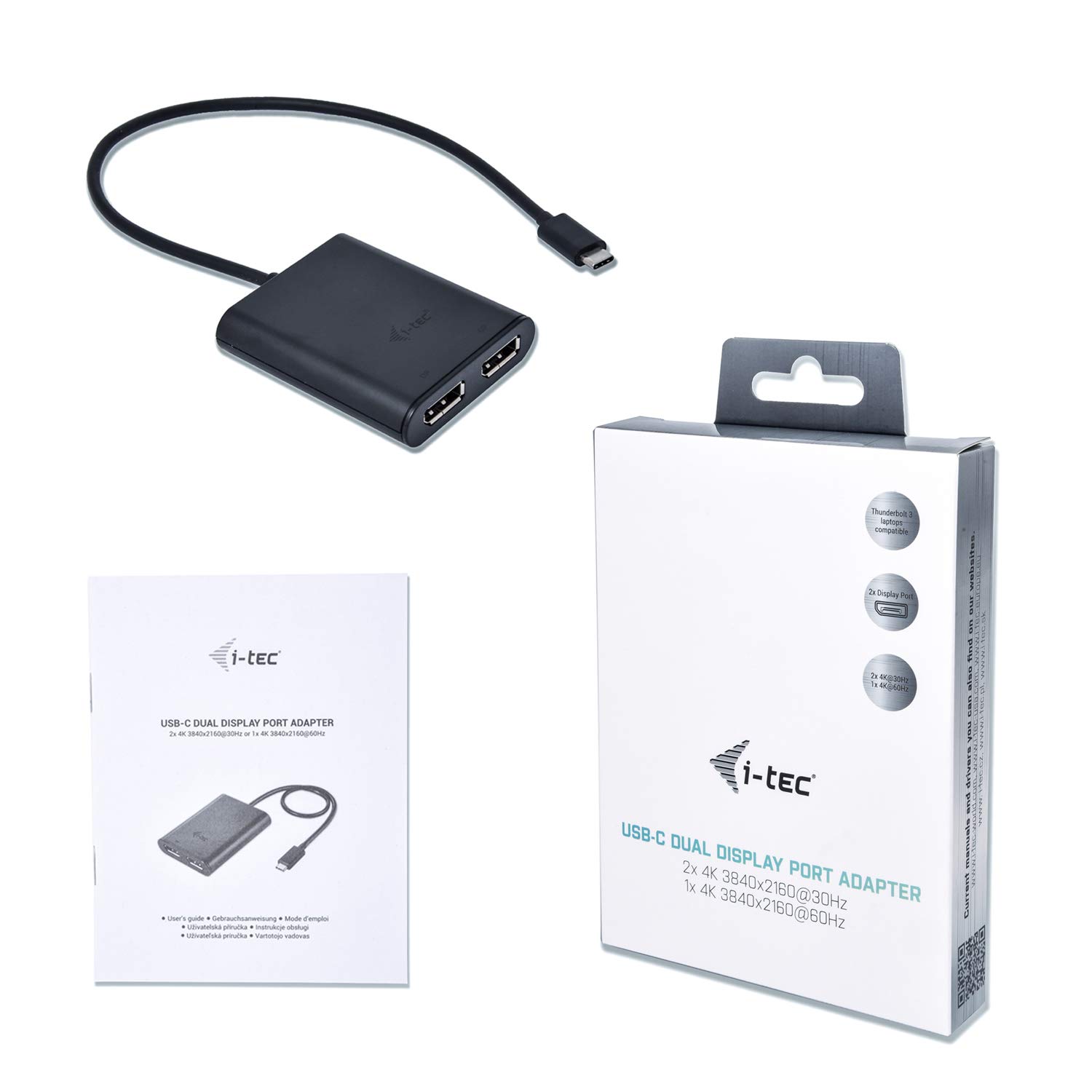 i-tec-adaptateur-usb-c-vers-2x-displayport-4k-30hz-c-ble-30-cm image 7