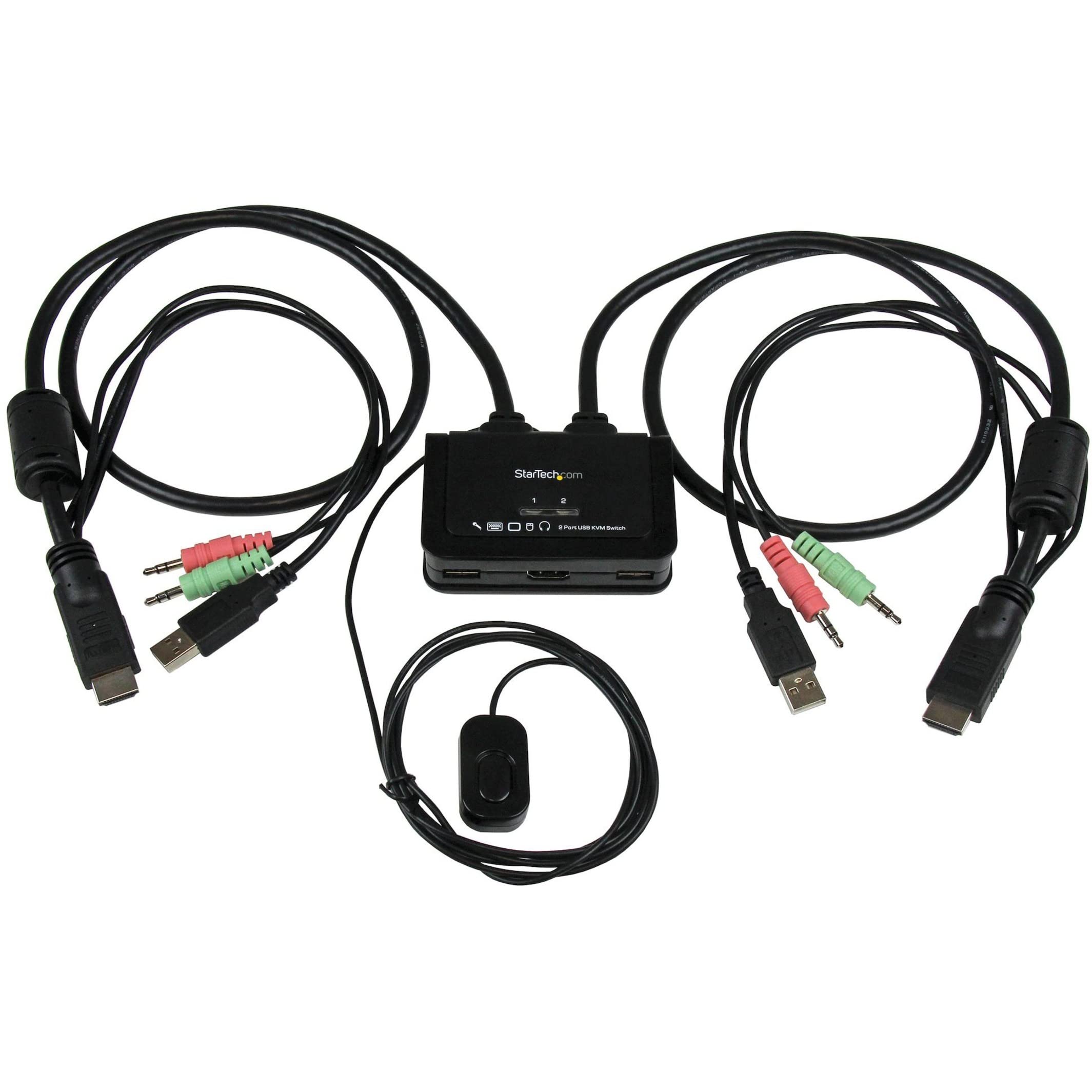 startech-com-switch-kvm-usb-hdmi-2-ports-1080p-c-bles-inclus-aliment-usb image 1