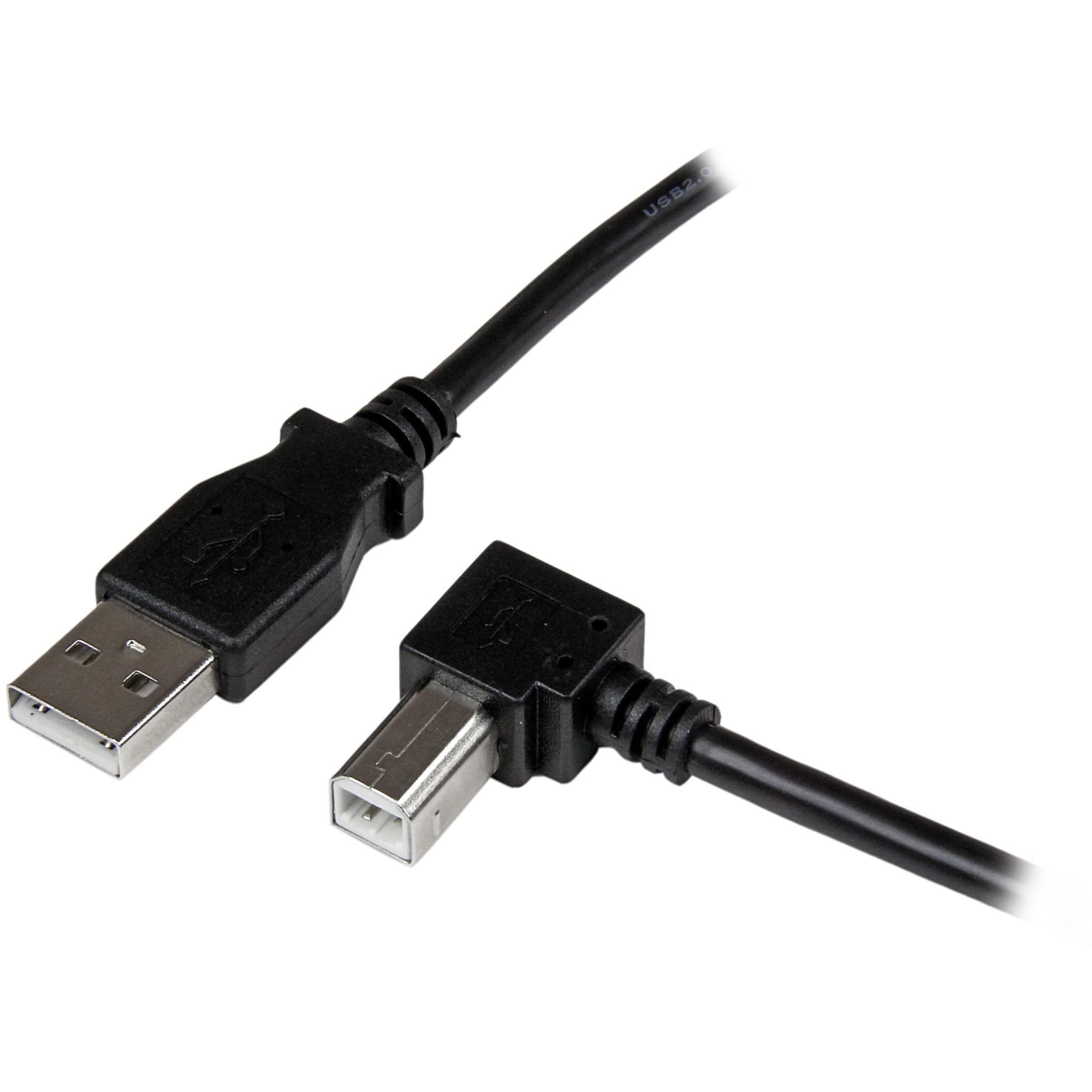 startech-com-c-ble-usb-2-0-usb-a-vers-usb-b-coud-droite-m-m-1-m-noir-usba-b1mr image 1