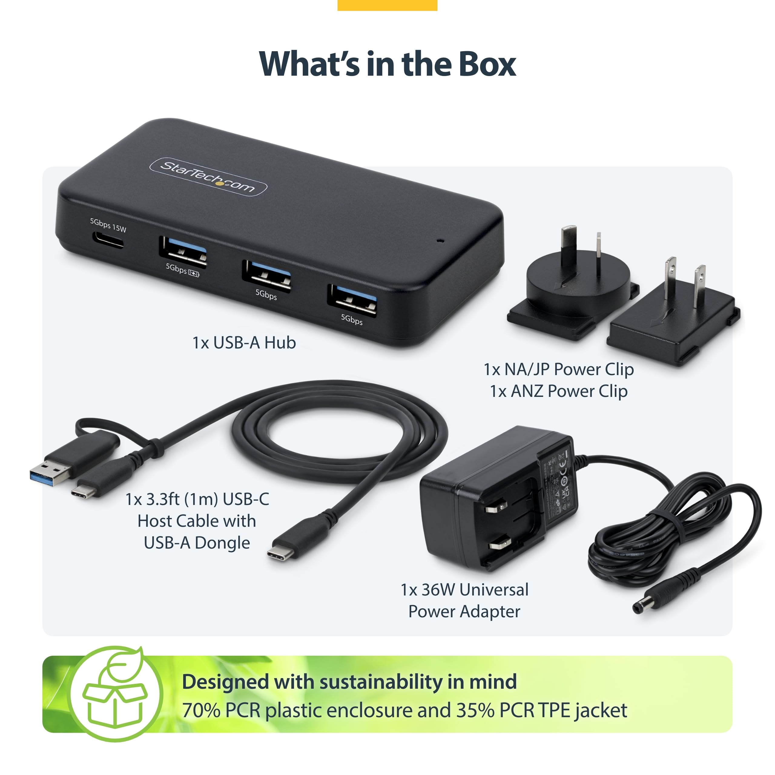 startech-com-hub-usb-a-4-ports-5-gbps-avec-charge-bc-1-2-et-adaptateur-24w-c-ble image 8