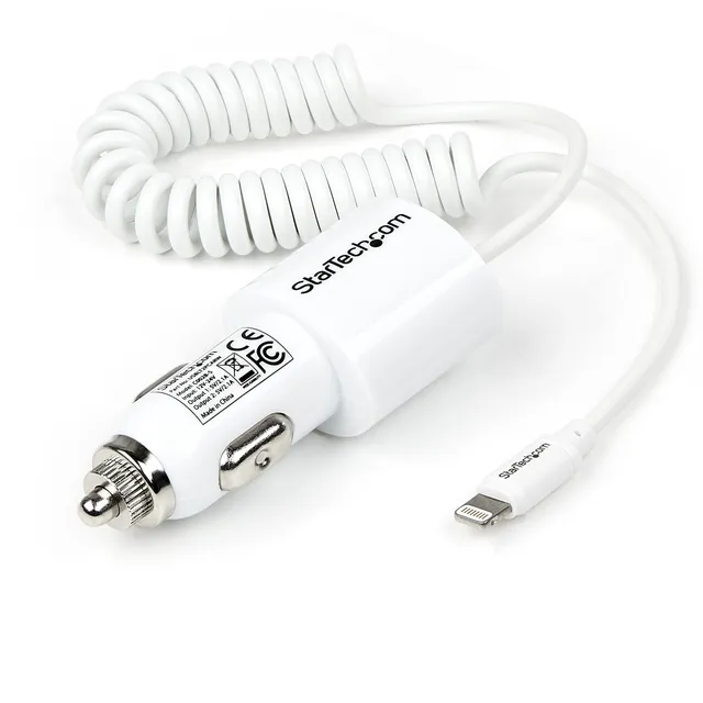 startech-com-usblt2pcarw-chargeur-voiture-lightning-usb-2-0-21w-blanc image 1