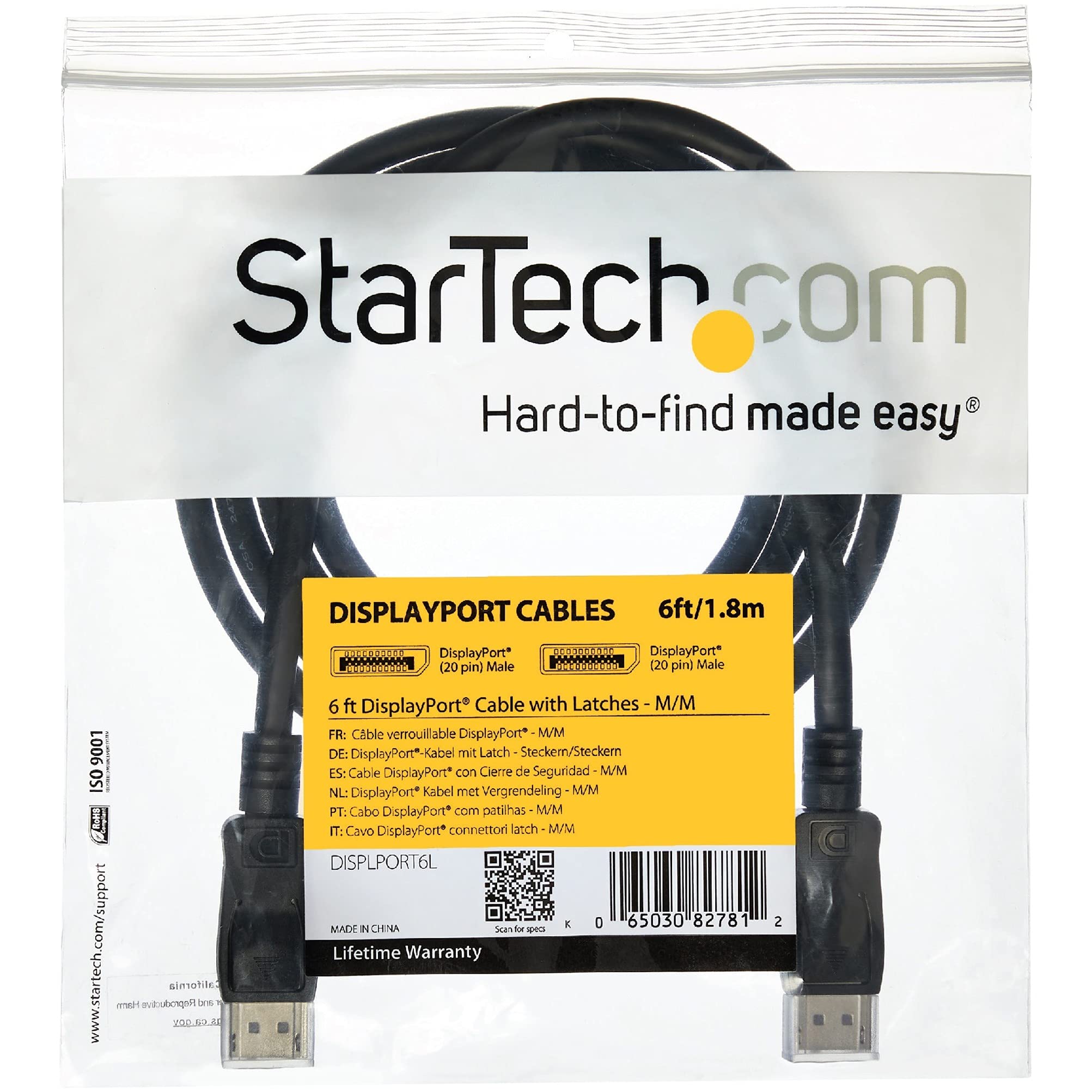 startech-com-c-ble-displayport-1-2-2-m-4k-x-2k-ultra-hd-certifi-vesa-noir image 5