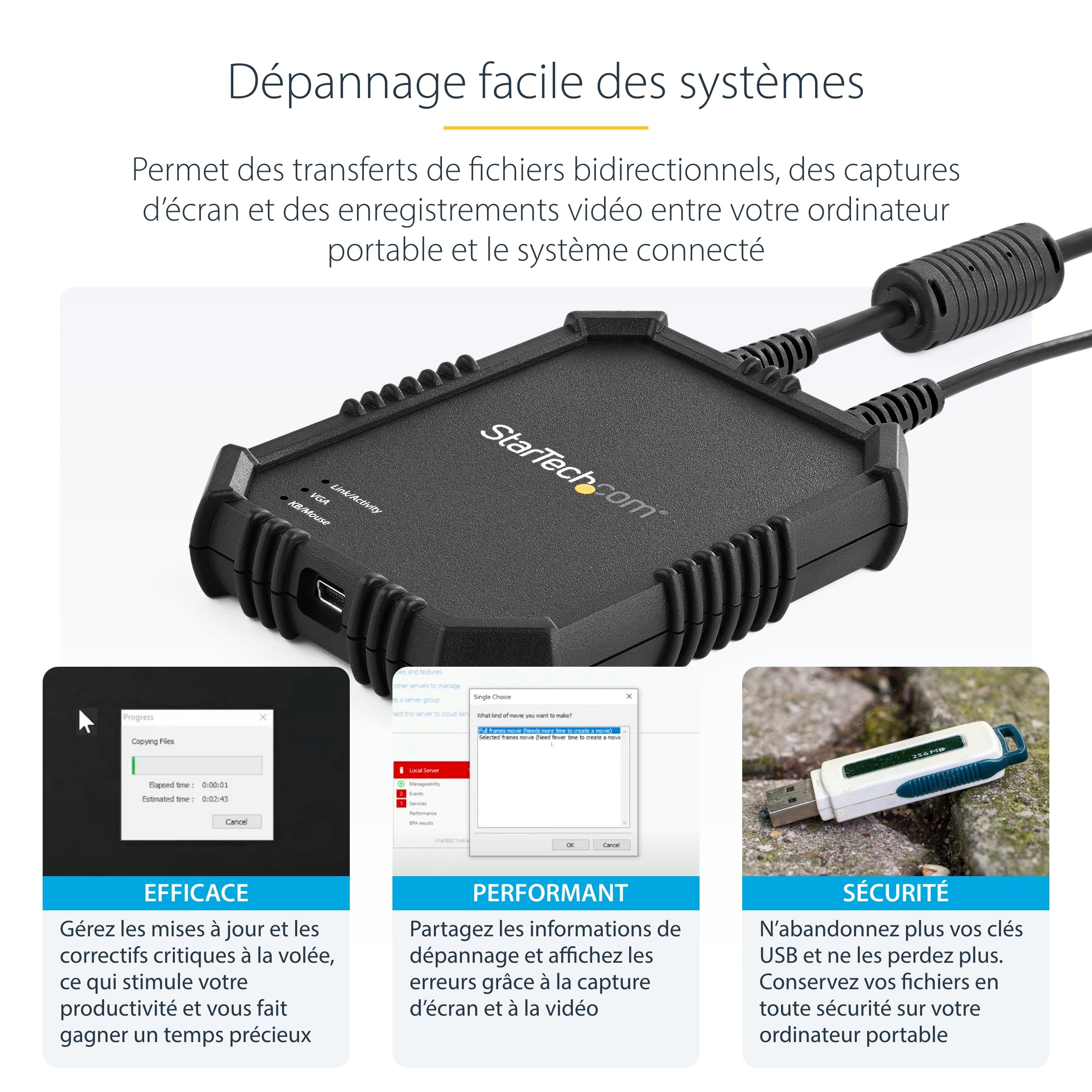 startech-com-notecons02x-adaptateur-crash-cart-usb-vga-pour-pc-portable image 6