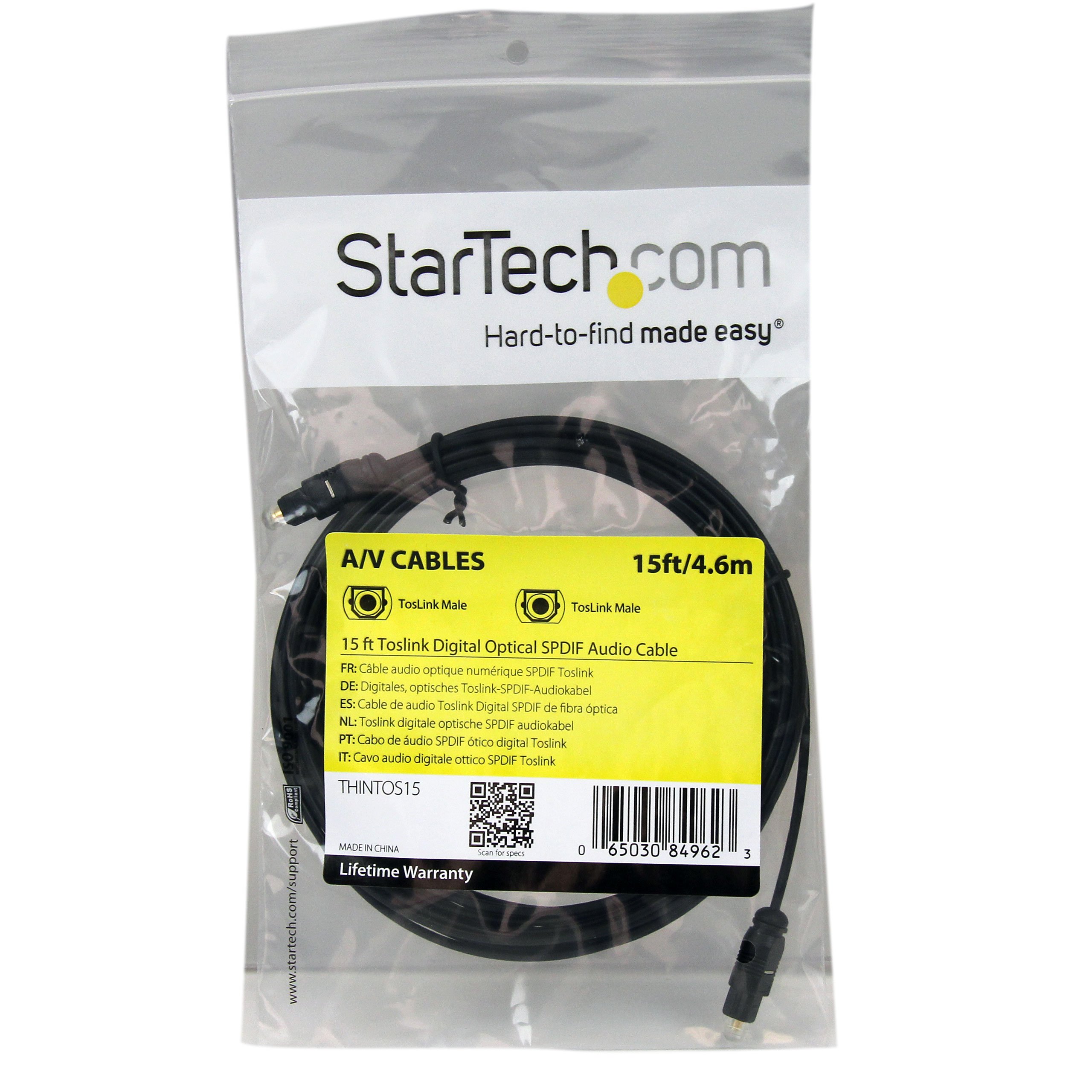 startech-com-thintos15-c-ble-audio-optique-toslink-fin-4-5-m-m-m image 3