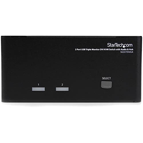 startech-com-switch-kvm-dvi-triple-cran-2-ports-avec-audio-et-hub-usb-2-0-sv231t image 5